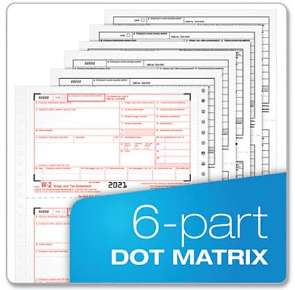 TOPS W-2 Tax Form, 6-Part, 24/Pack