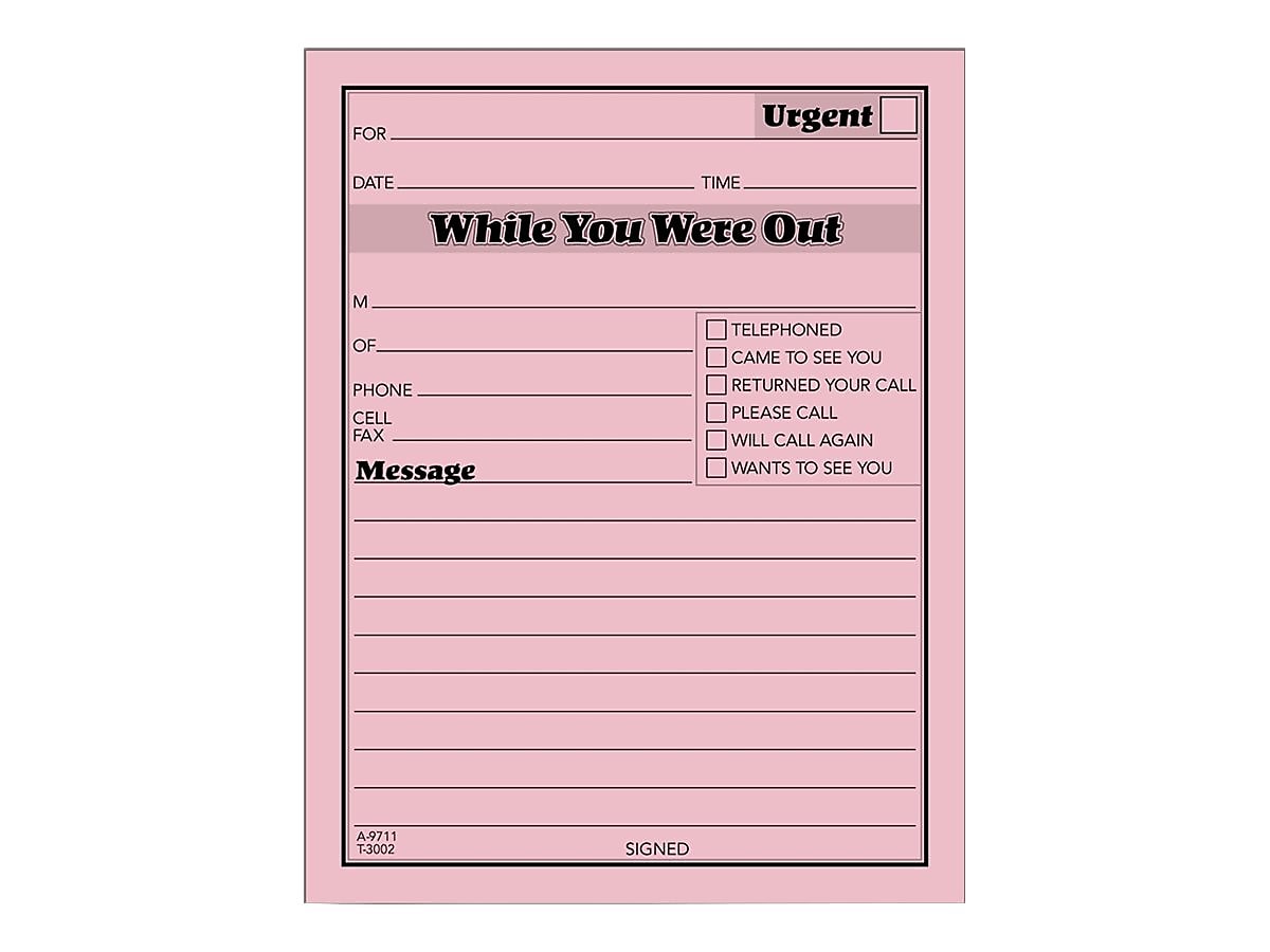 TOPS While You Were Out Message Pads, 4.25