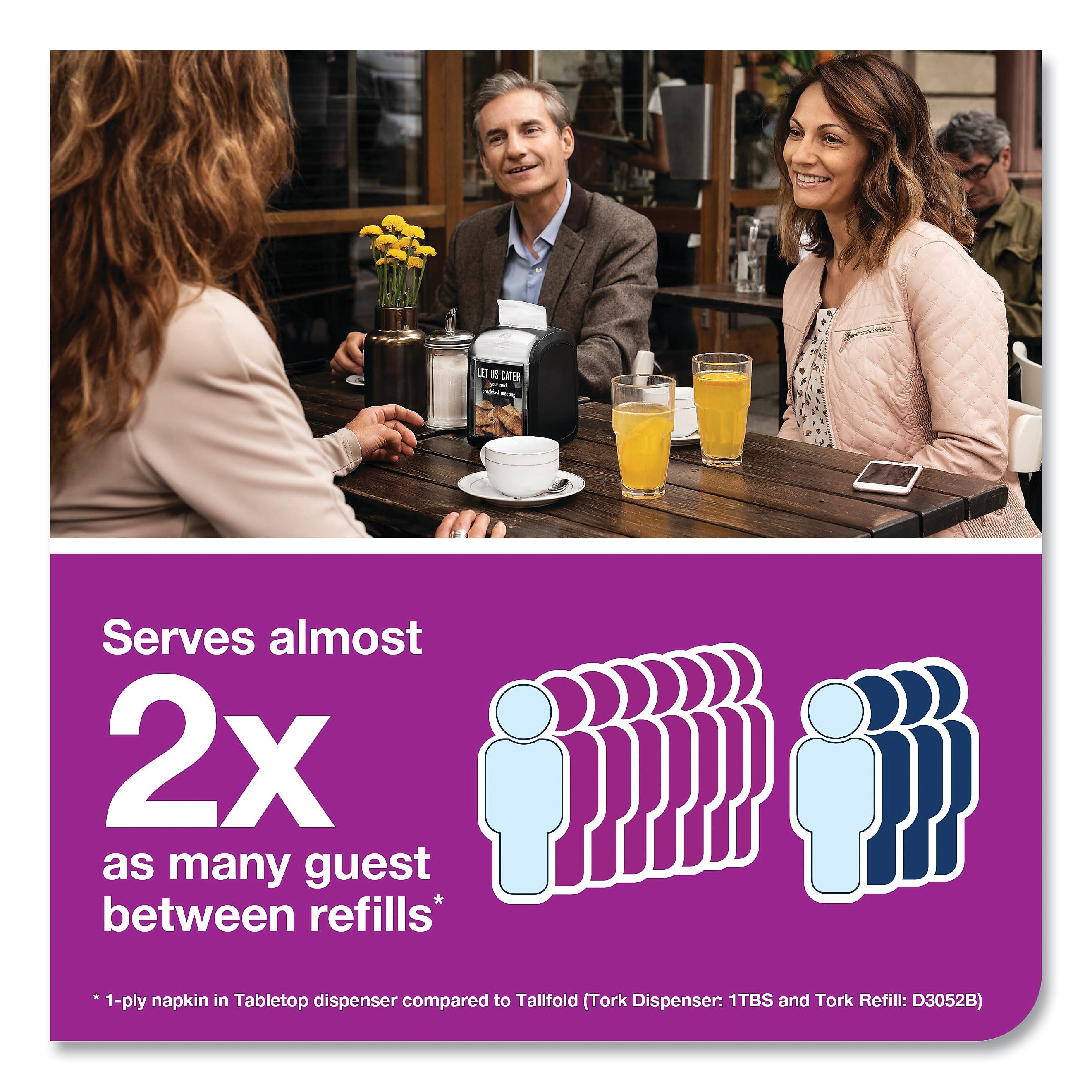 Tork Xpressnap Fit Dispenser Napkin, 2-Ply, Natural, 120 Napkins/Pack, 36 Packs/CT