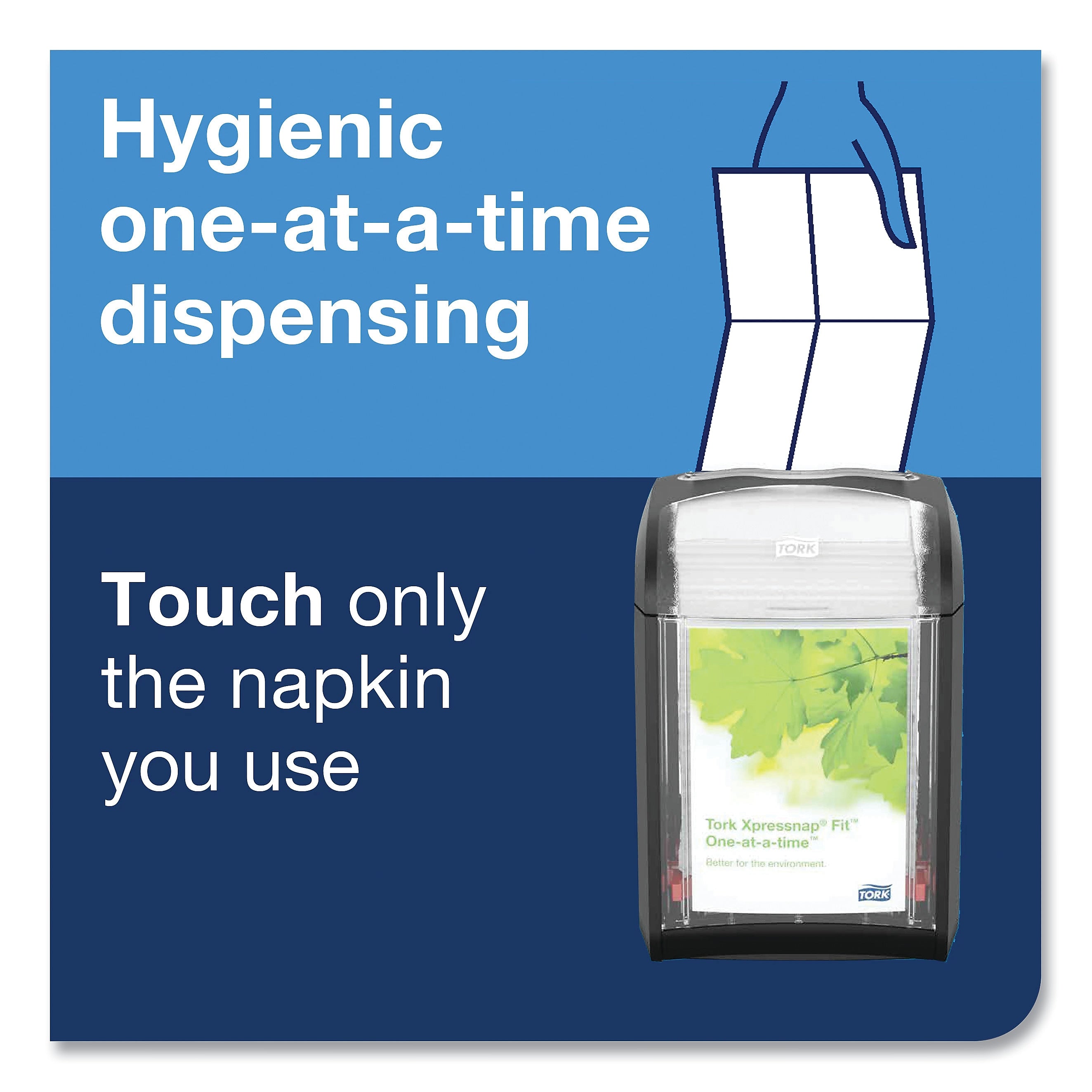 Tork Xpressnap Fit Dispenser Napkin, 2-Ply, White, 120 Napkins/Pack, 36 Packs/CT