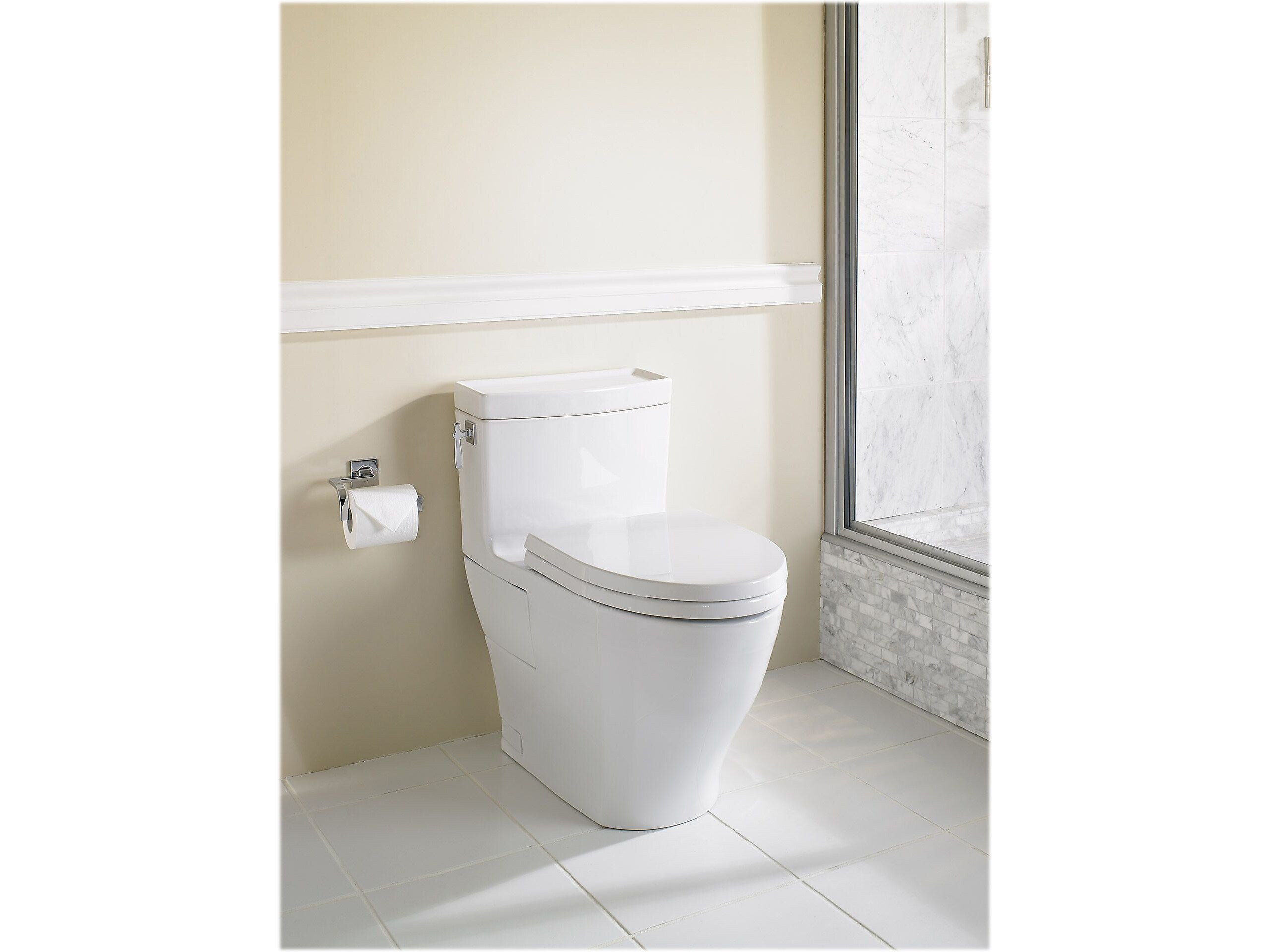 Toto Aimes 1.28 gal. Tornado Flush One-Piece Toilet, Colonial White