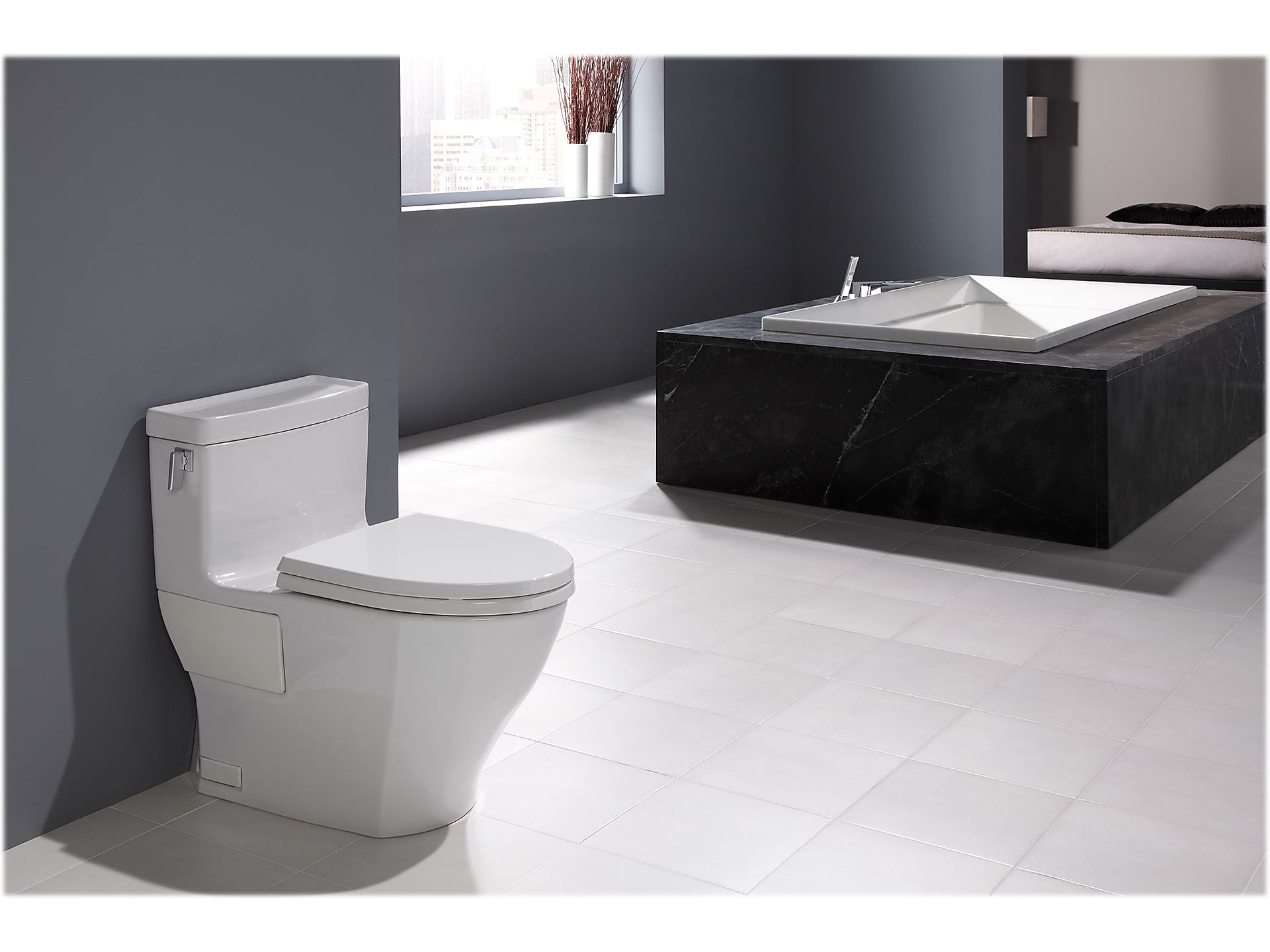 Toto Legato 1.28 gal. TORNADO FLUSH One-Piece Toilet, Cotton