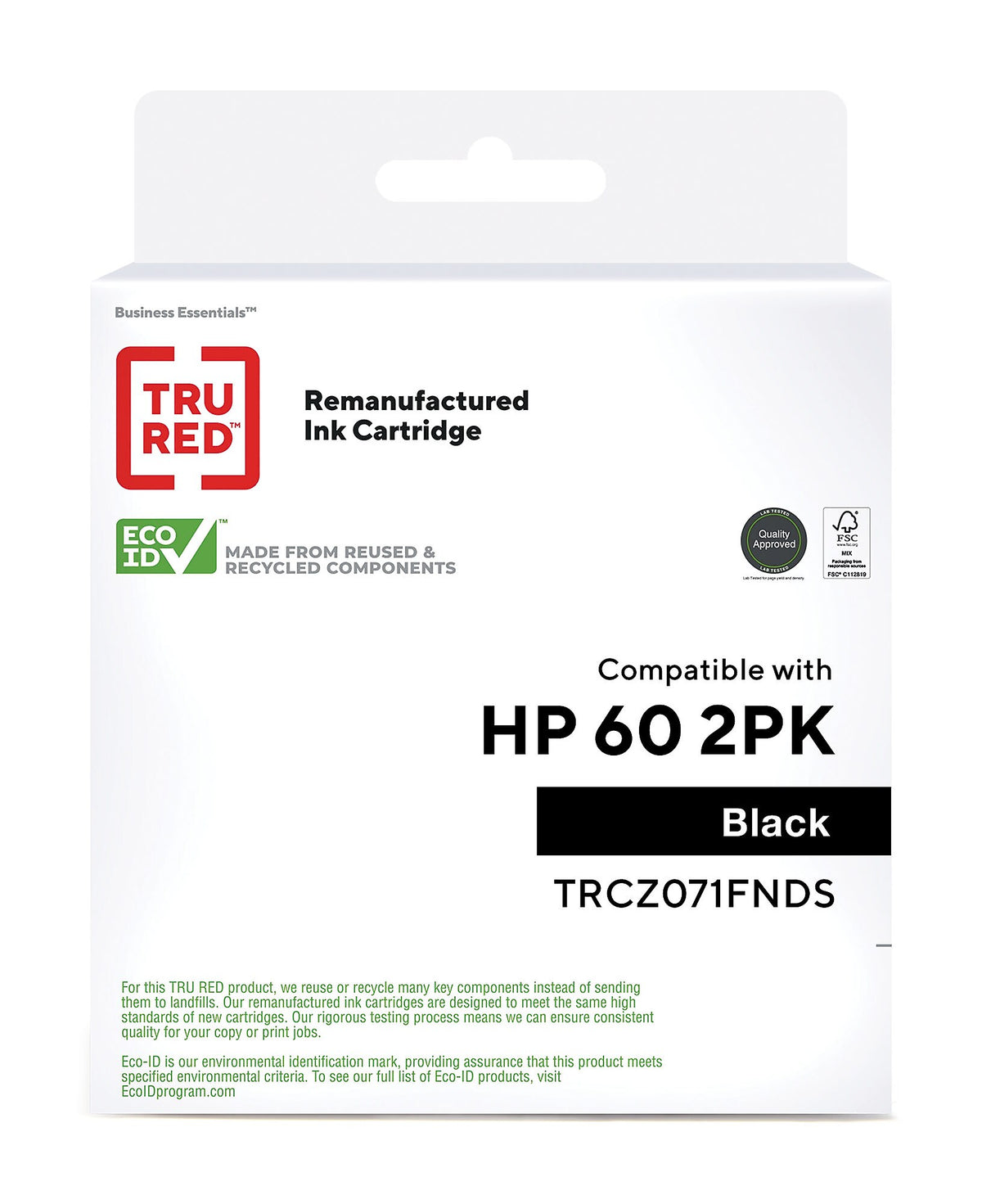 TRED REMAN HP 60 BLACK INK