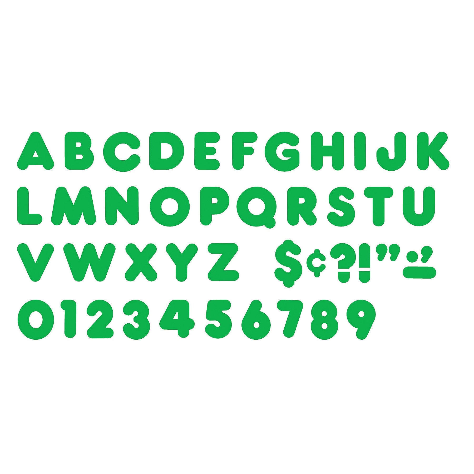 TREND 4" Casual Uppercase Ready Letters, Green, 71/Pack, 6 Packs