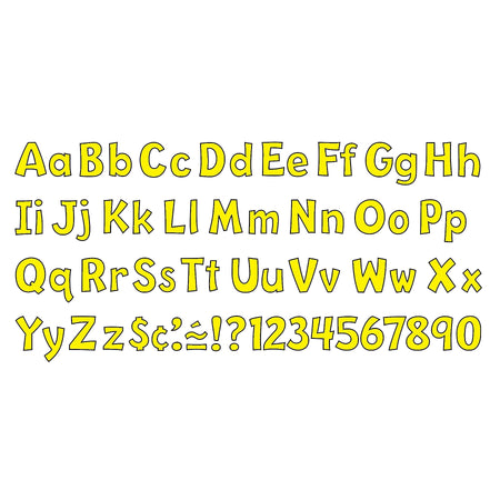 TREND 4" Playful Uppercase/Lowercase Combo Pack  Ready Letters, Yellow, 216/Pack, 3 Packs