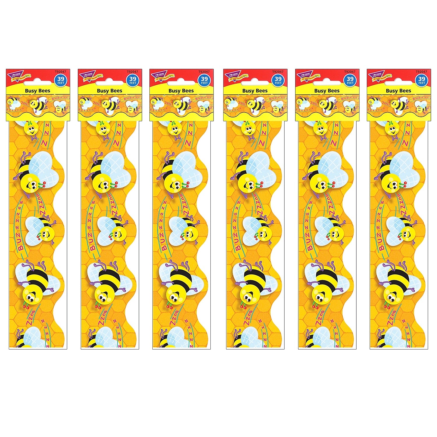 TREND Busy Bees Terrific Trimmers, 39 Feet Per Pack, 6 Packs