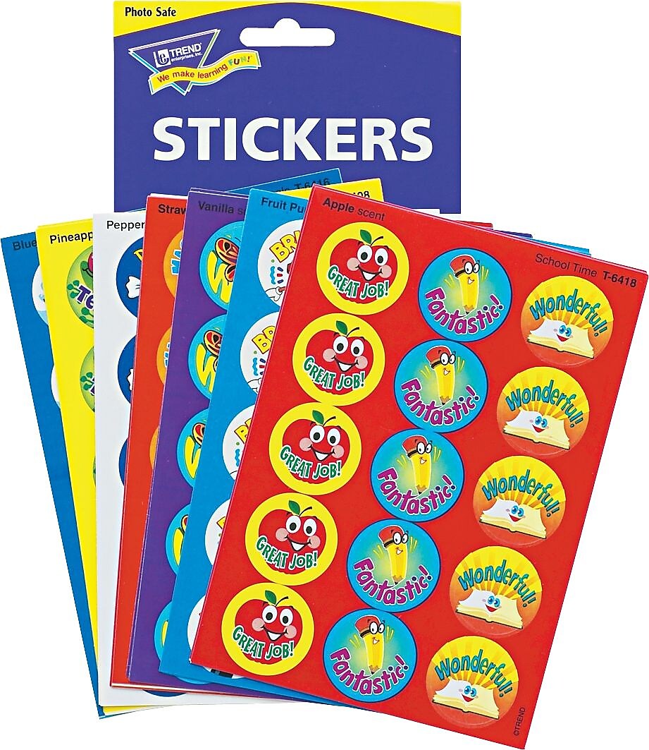 Trend Enterprises Stinky Stickers Scratch-and-Sniff Variety Pack, Positive Words, 300/Pack