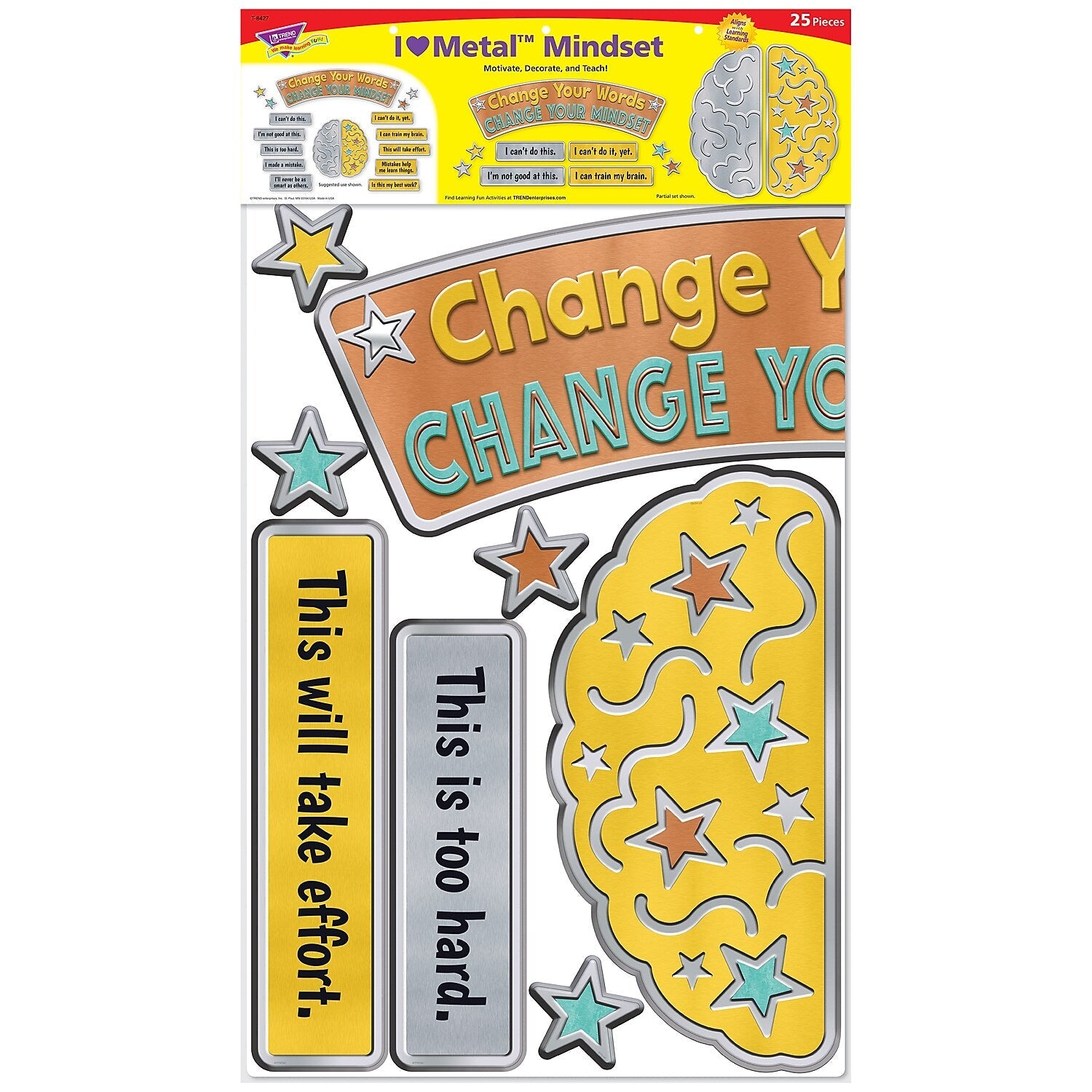 TREND I ♥ Metal™ Mindset Bulletin Board Set