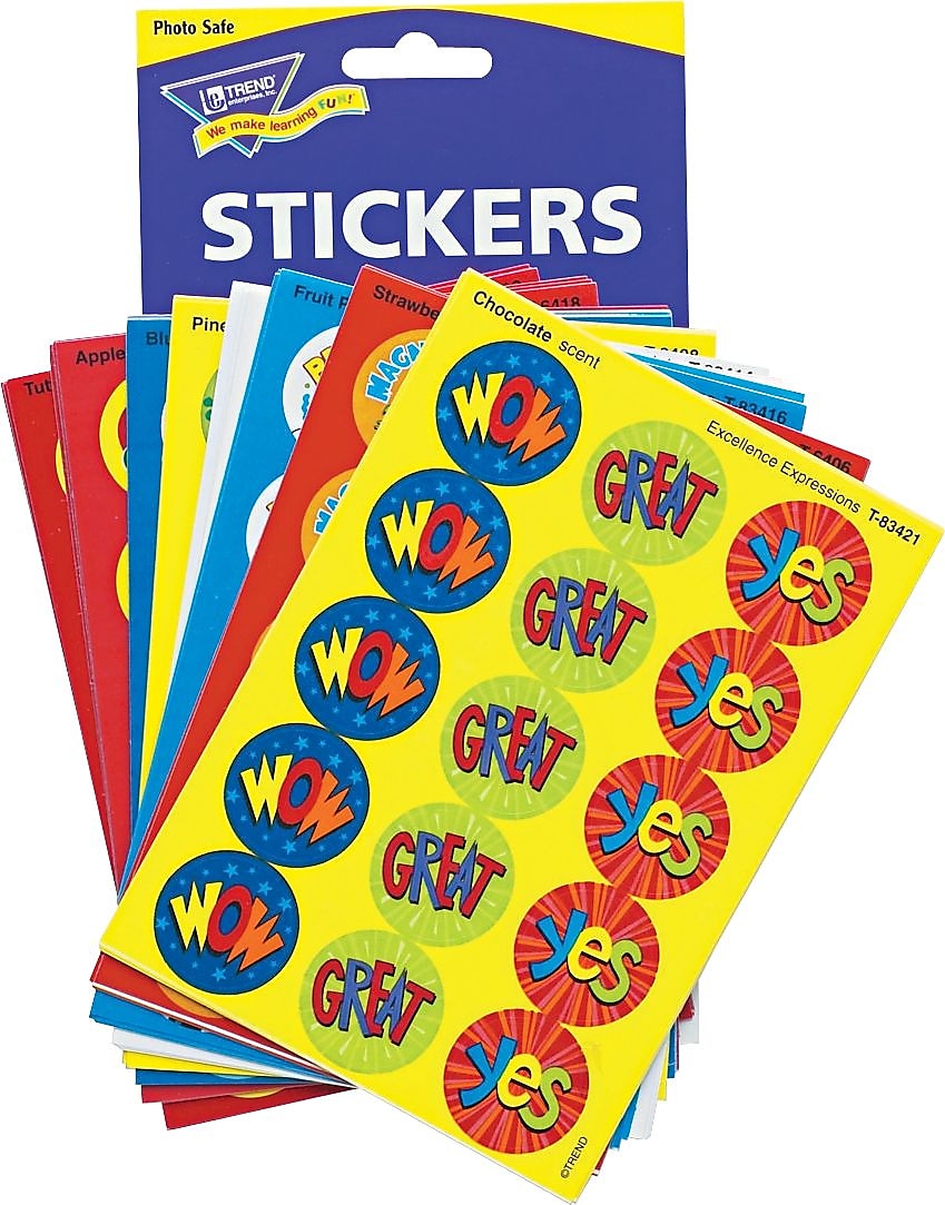 Trend Stinky Stickers Praise Words Jumbo Variety Pack, Assorted Scented, 432 Stickers/Pack