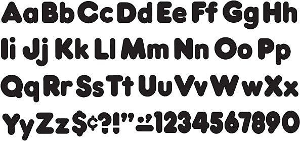 Trend Uppercase/Lowercase Casual Solids Ready Letters® Combo Pack, Black, 4"