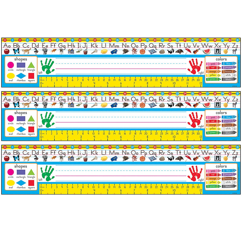 TREND Zaner-Bloser Desk Toppers Reference Name Plates, PreK-1, 3.75" x 18", 36 Per Pack, 3 Packs