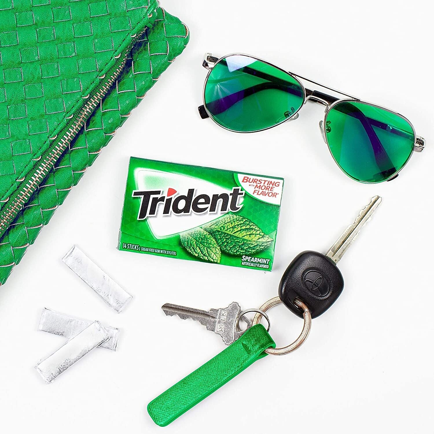 Trident Sugar Free Spearmint Gum, 14 Pieces/Pack, 12/Box