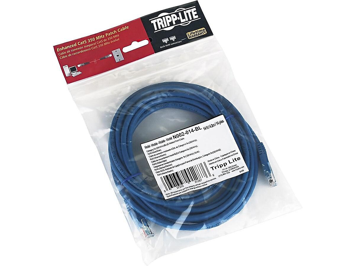 Tripp Lite N002-014-BL 14' CAT-5e Ethernet Network Cable, Blue