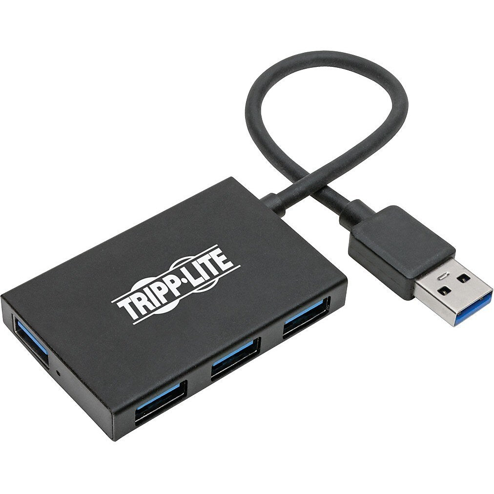 Tripp Lite USB 3.0 SuperSpeed Slim Hub, 5 Gbps, 4 USB-A Ports, Portable, Aluminum