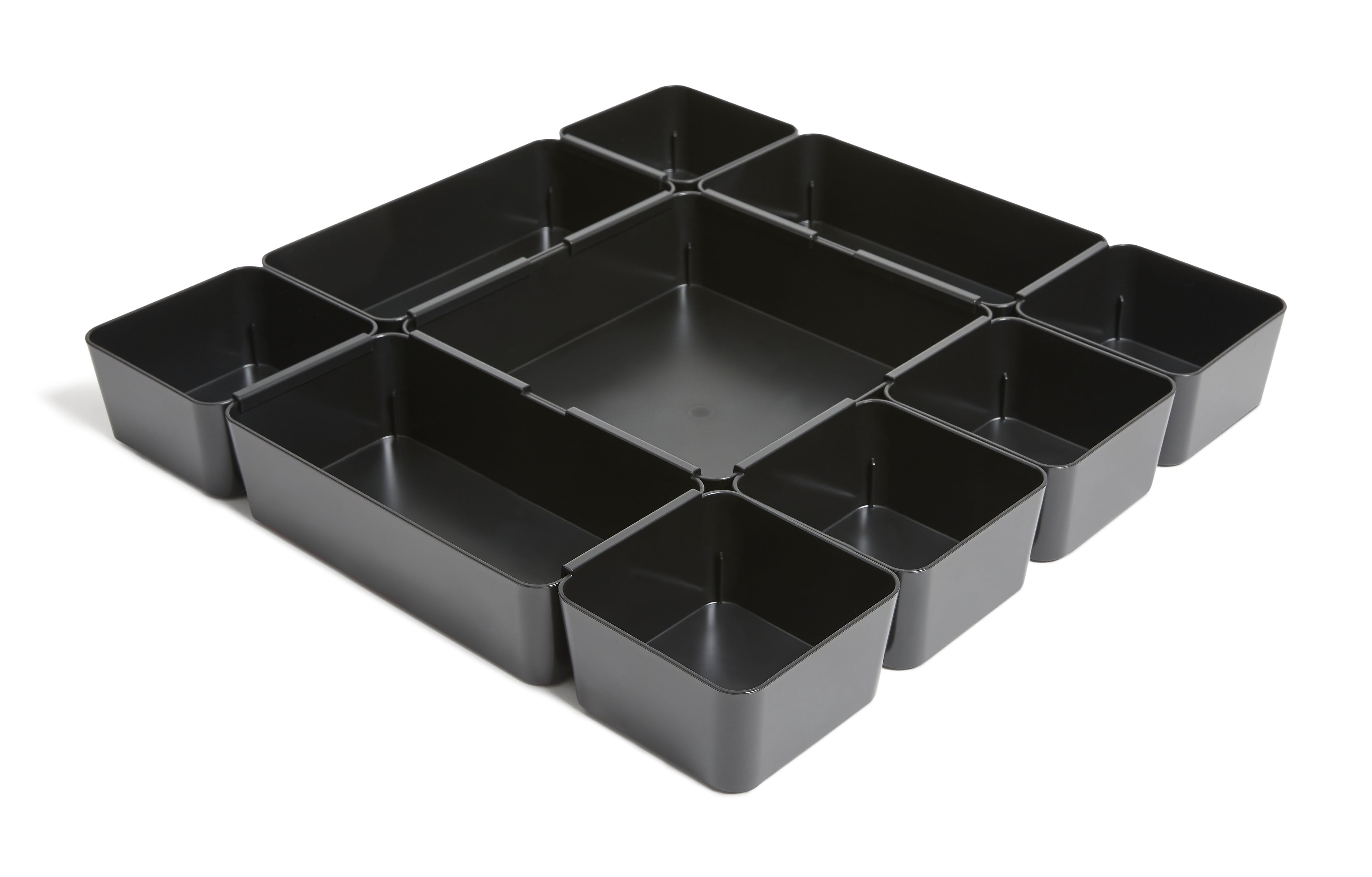 TRU RED™ 10-Compartment Plastic Drawer Organizer, Black