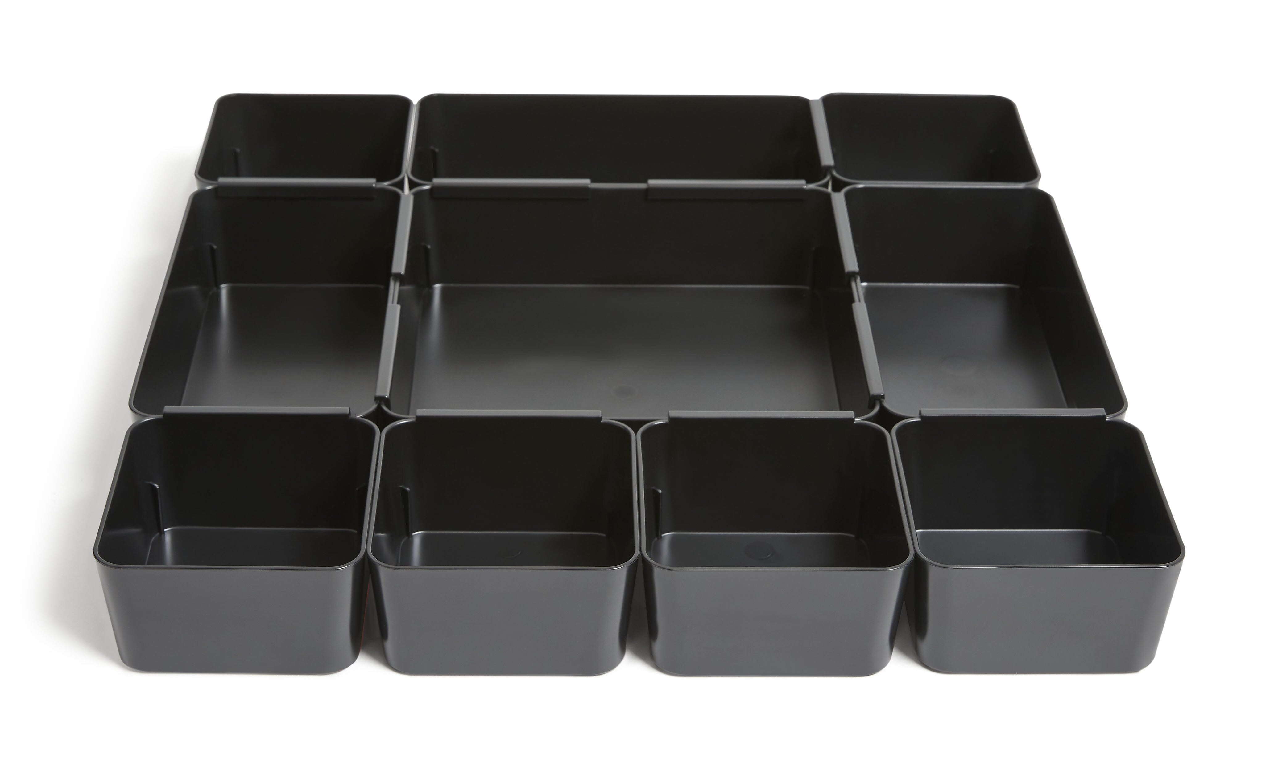 TRU RED™ 10-Compartment Plastic Drawer Organizer, Black