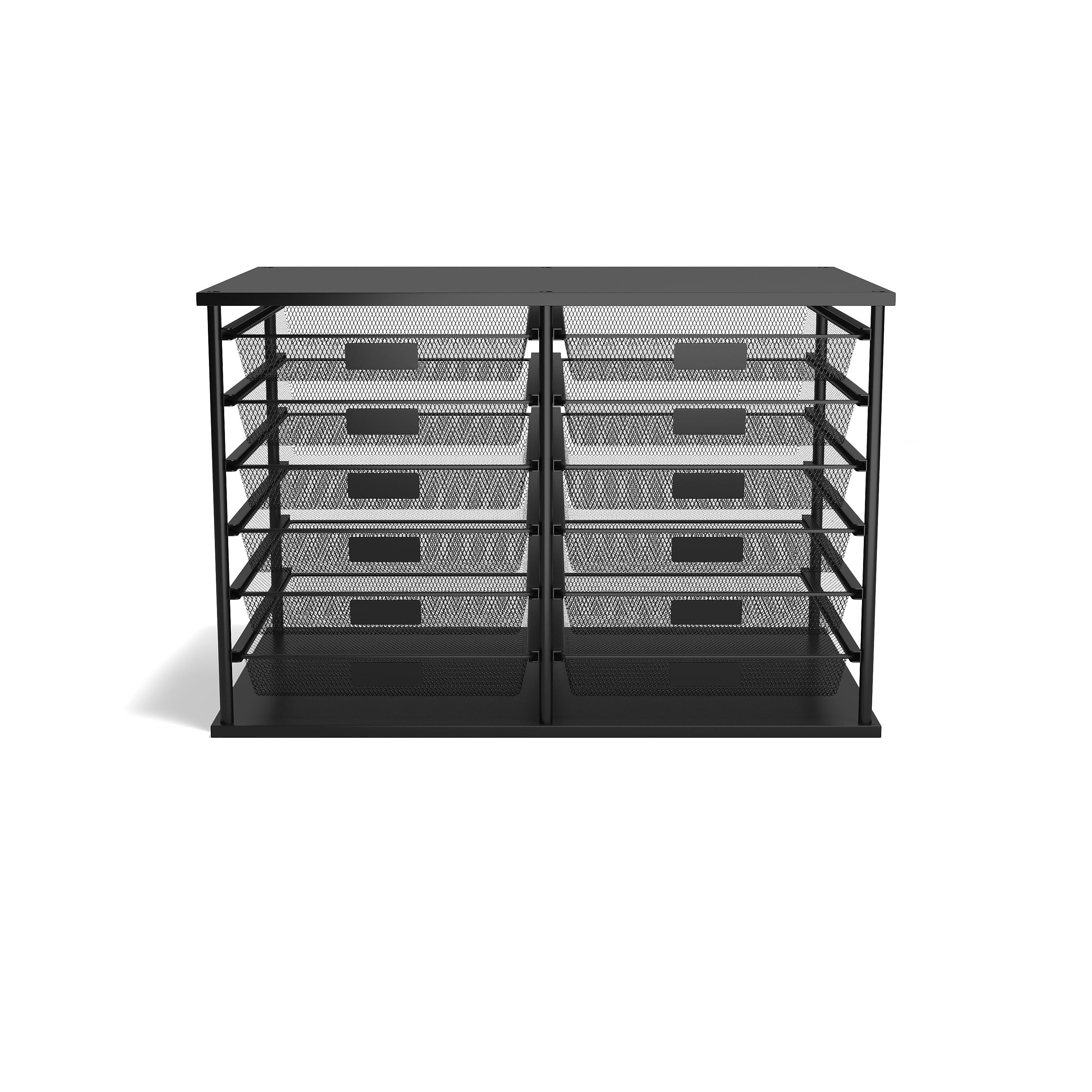 TRU RED™ 12-Compartment Metal Mesh File Organizer, Matte Black