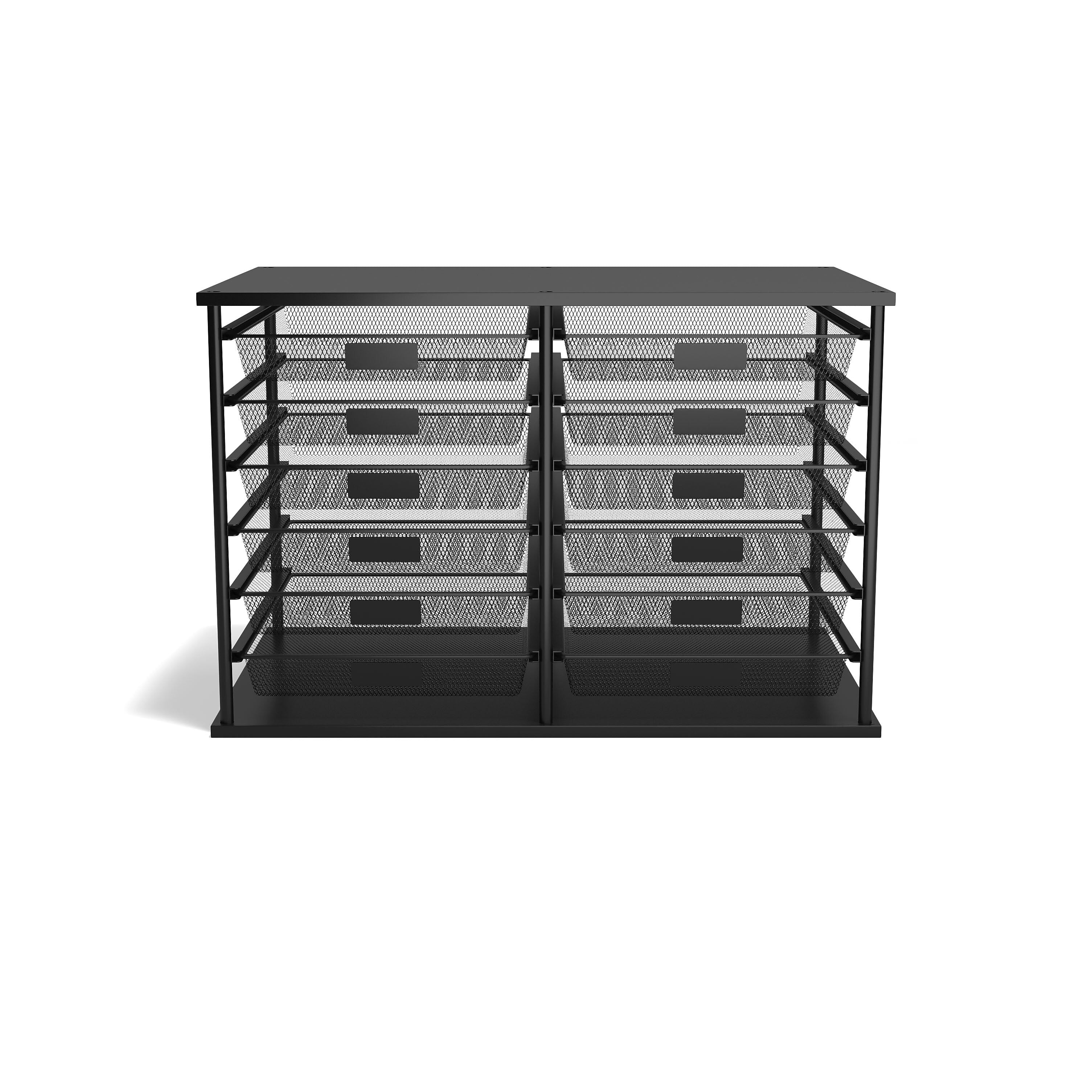 TRU RED™ 12-Compartment Metal Mesh File Organizer, Matte Black