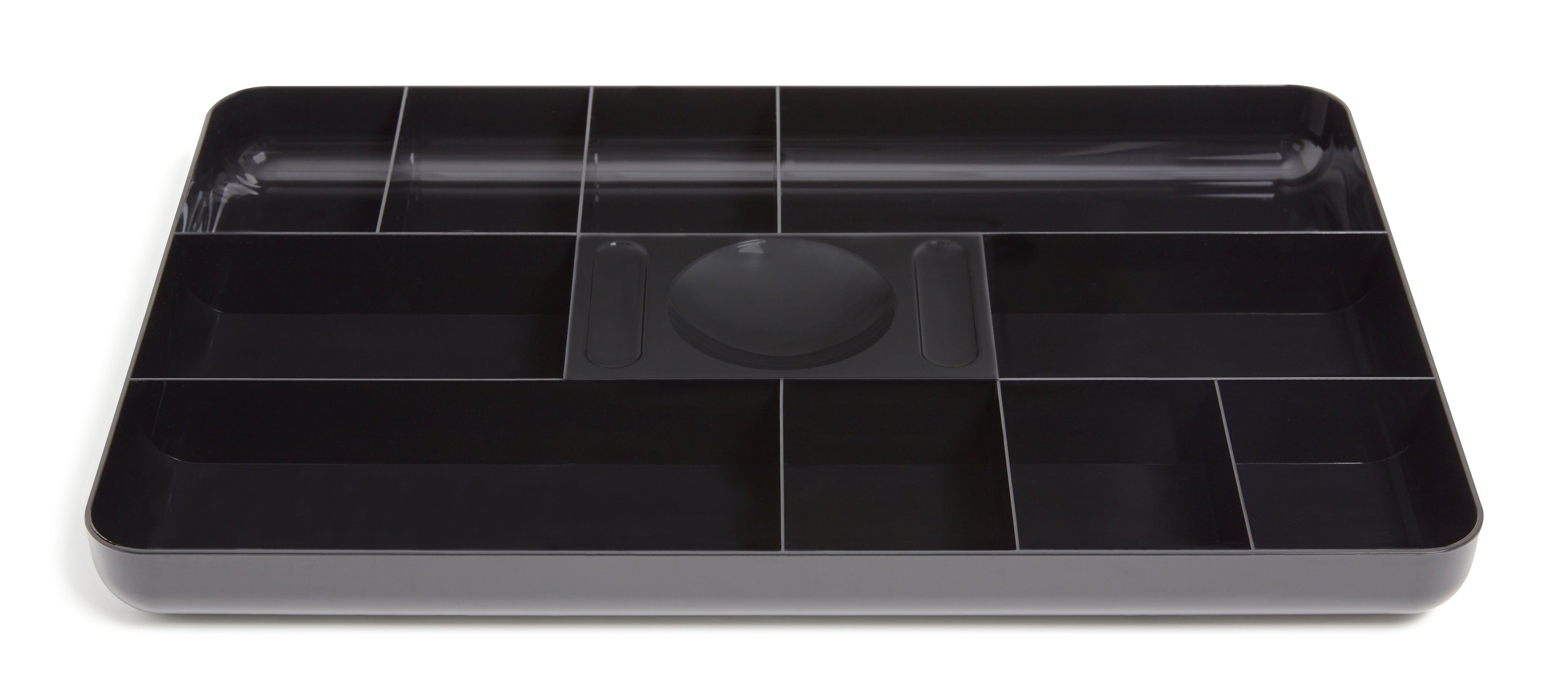 TRU RED™ 13-Compartment Plastic Drawer Organizer, Black