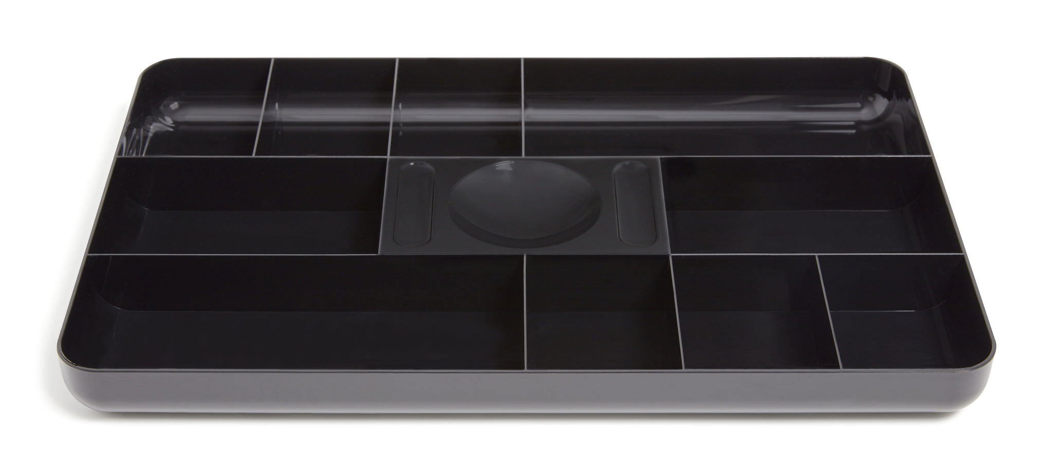 TRU RED™ 13-Compartment Plastic Drawer Organizer, Black