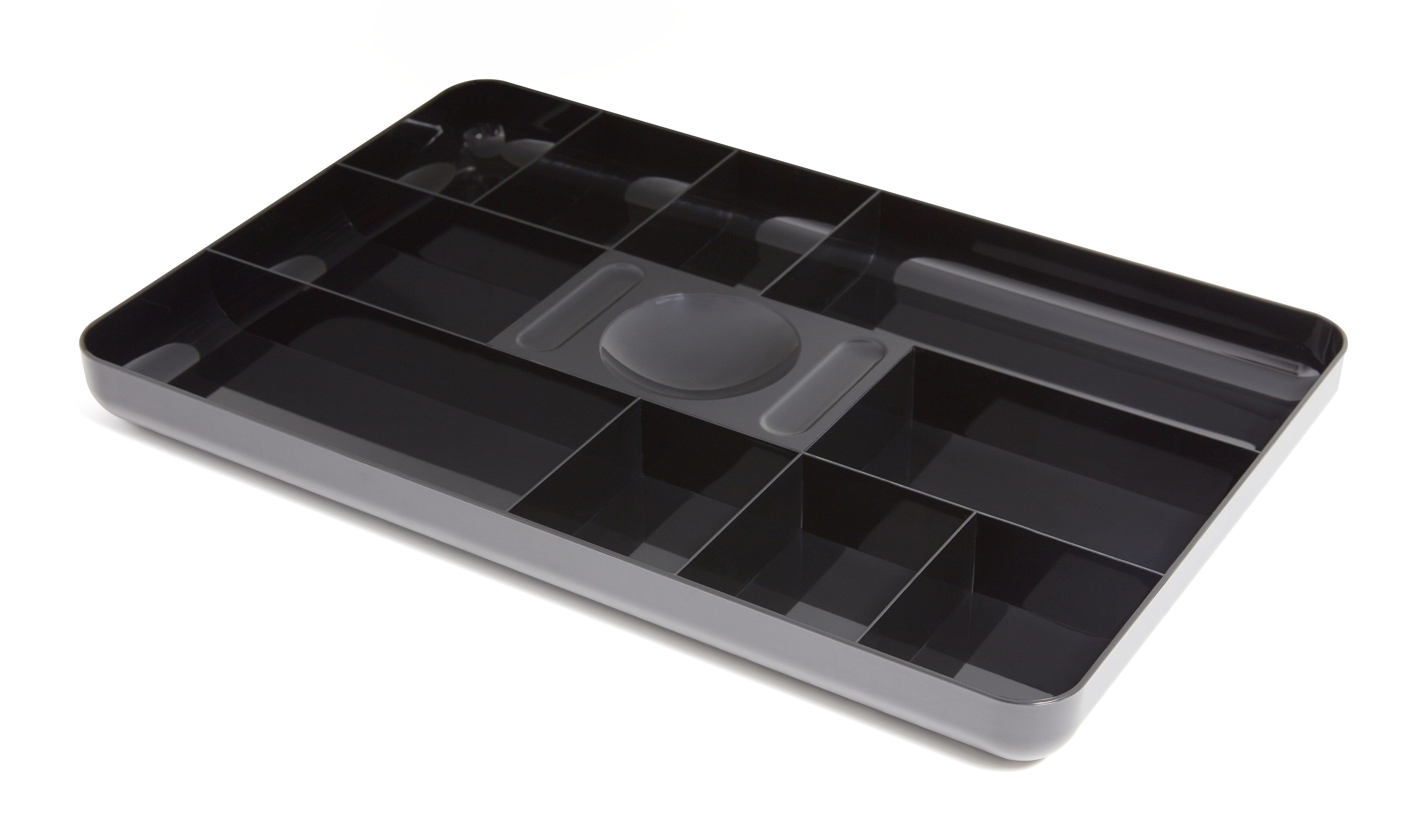 TRU RED™ 13-Compartment Plastic Drawer Organizer, Black