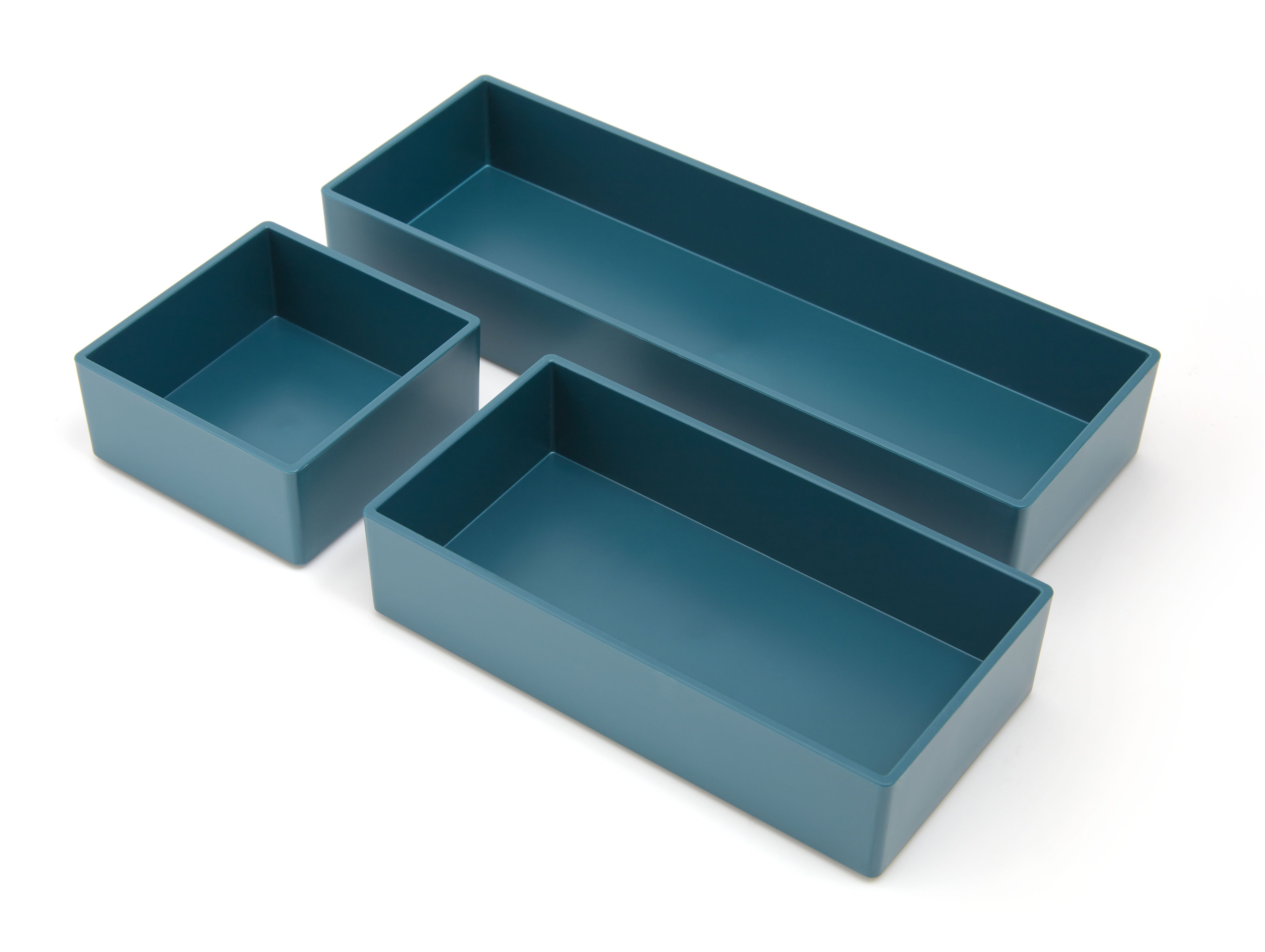TRU RED™ 3 Piece Plastic Drawer Organizer, Teal