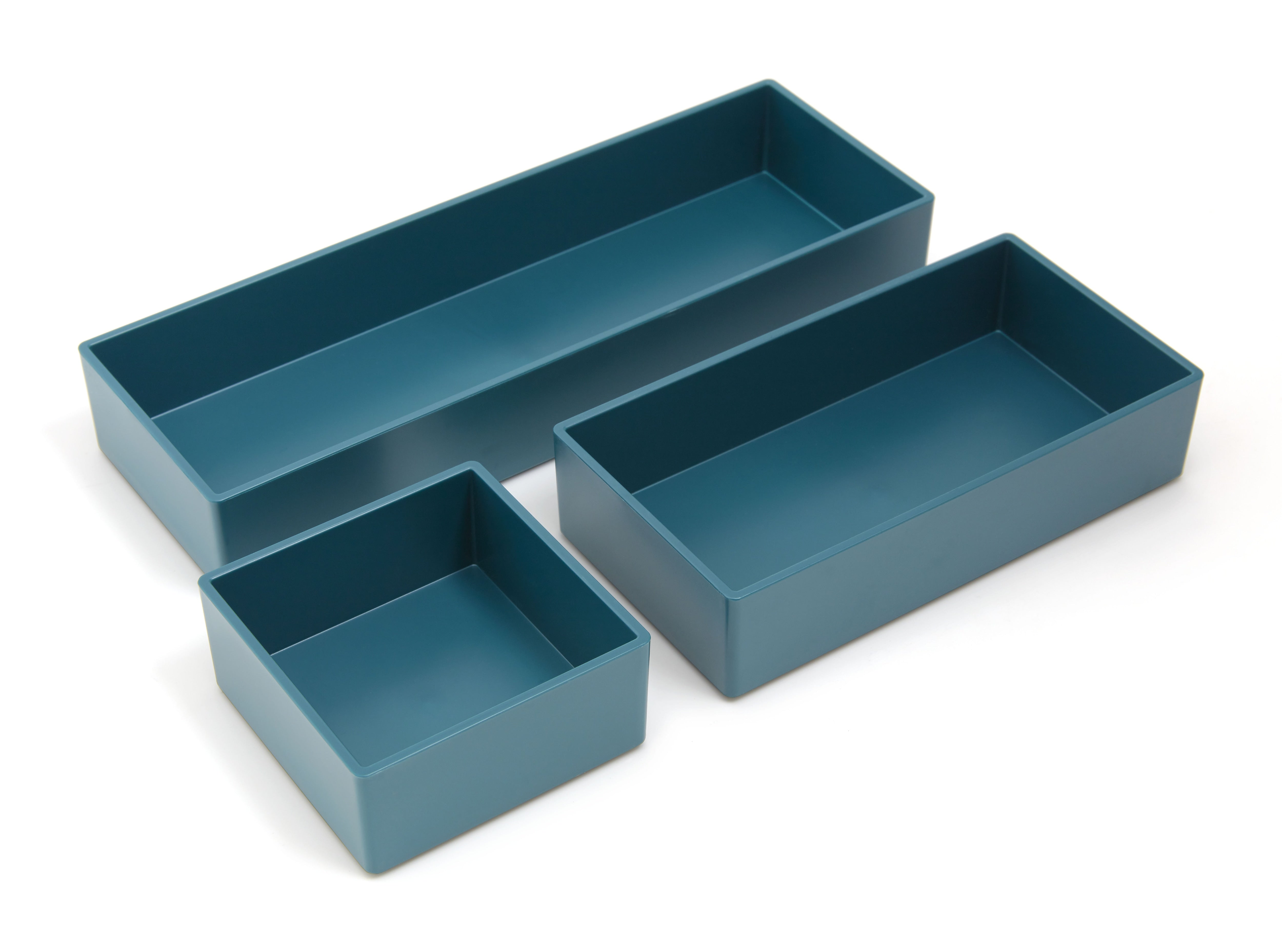 TRU RED™ 3 Piece Plastic Drawer Organizer, Teal