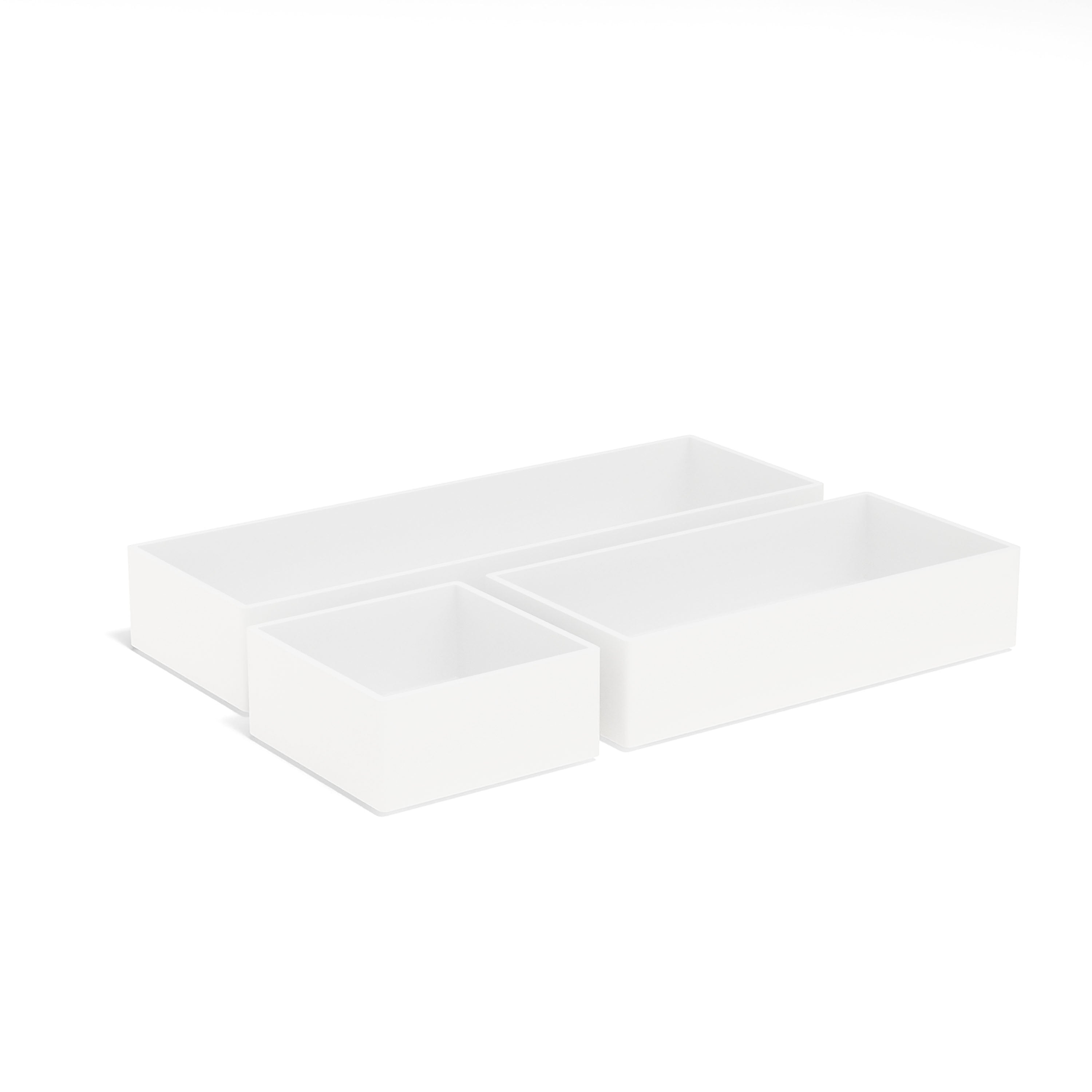 TRU RED™ 3 Piece Plastic Drawer Organizer, White