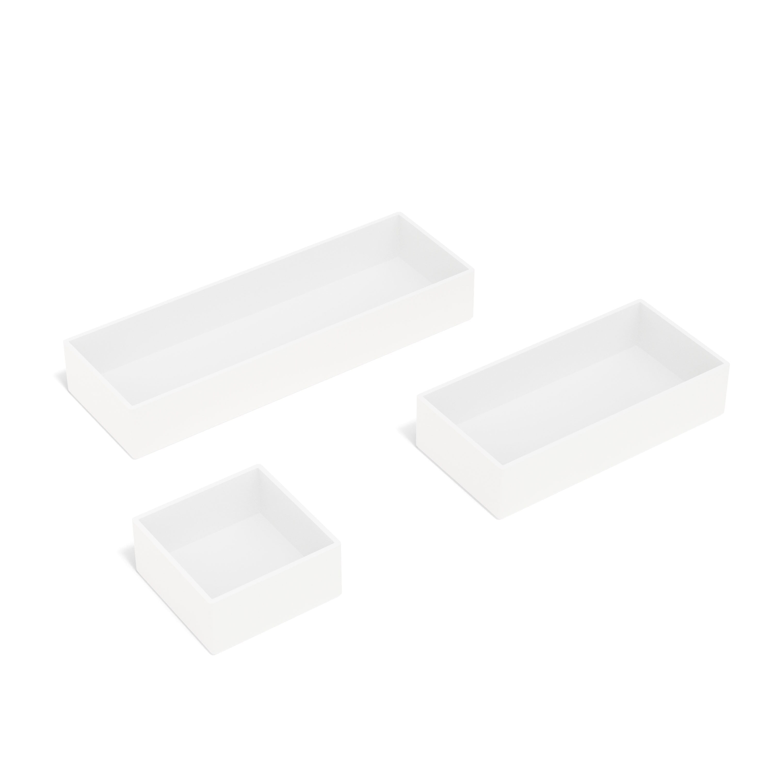 TRU RED™ 3 Piece Plastic Drawer Organizer, White