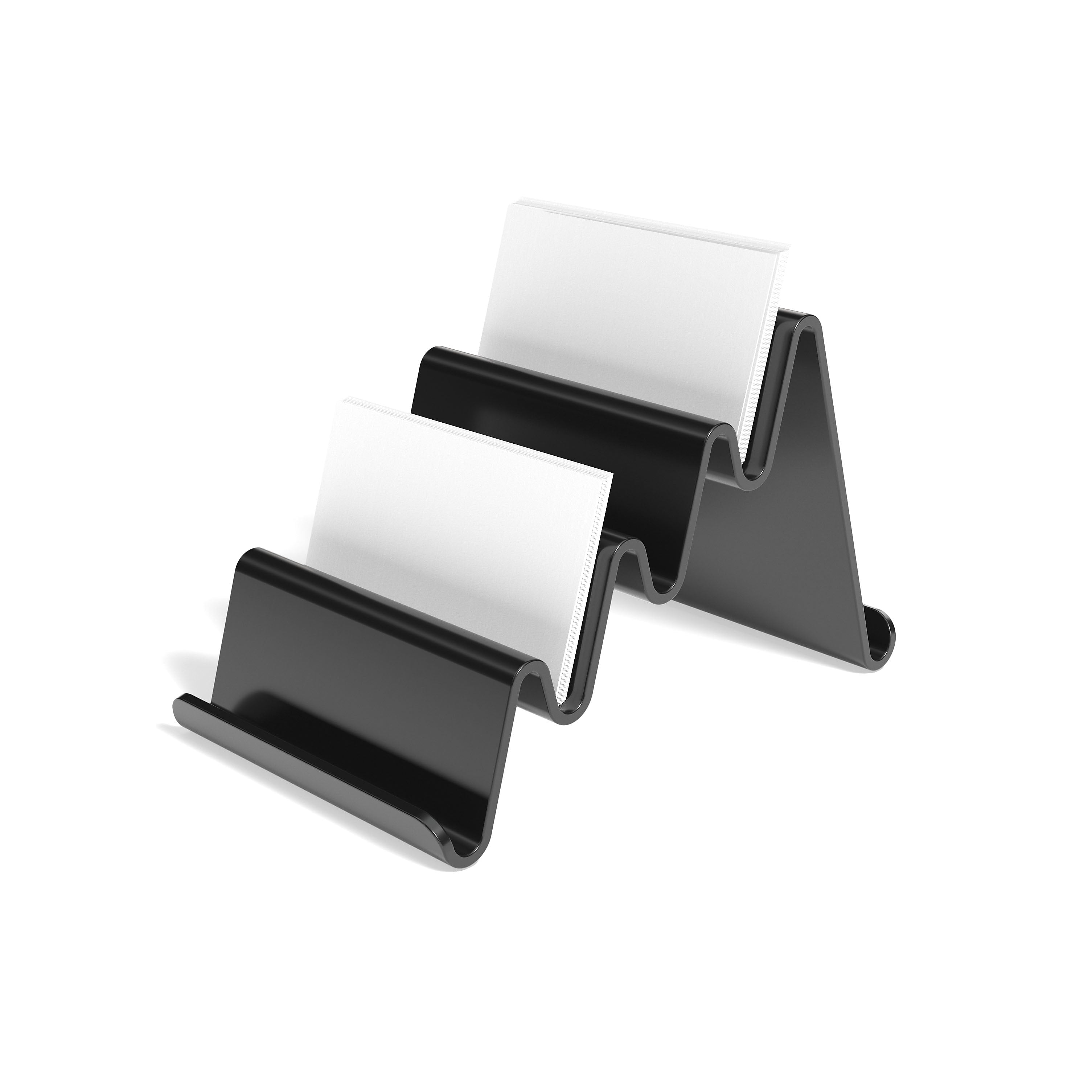TRU RED™ 4 Compartment Business Card Holders, Black, 100 Card Capacity, Each