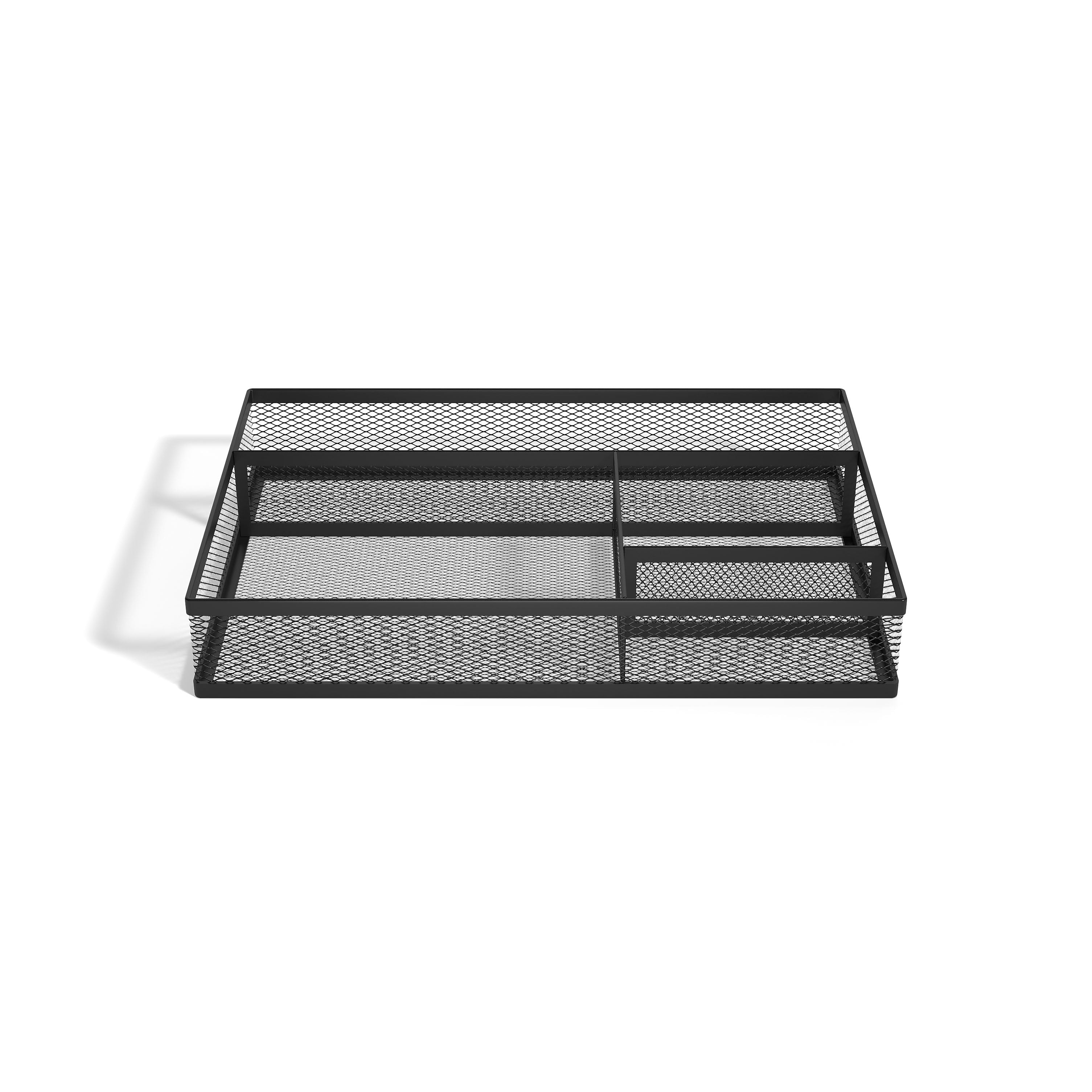 TRU RED™ 4 Compartment Mesh Drawer Organizer, Matte Black