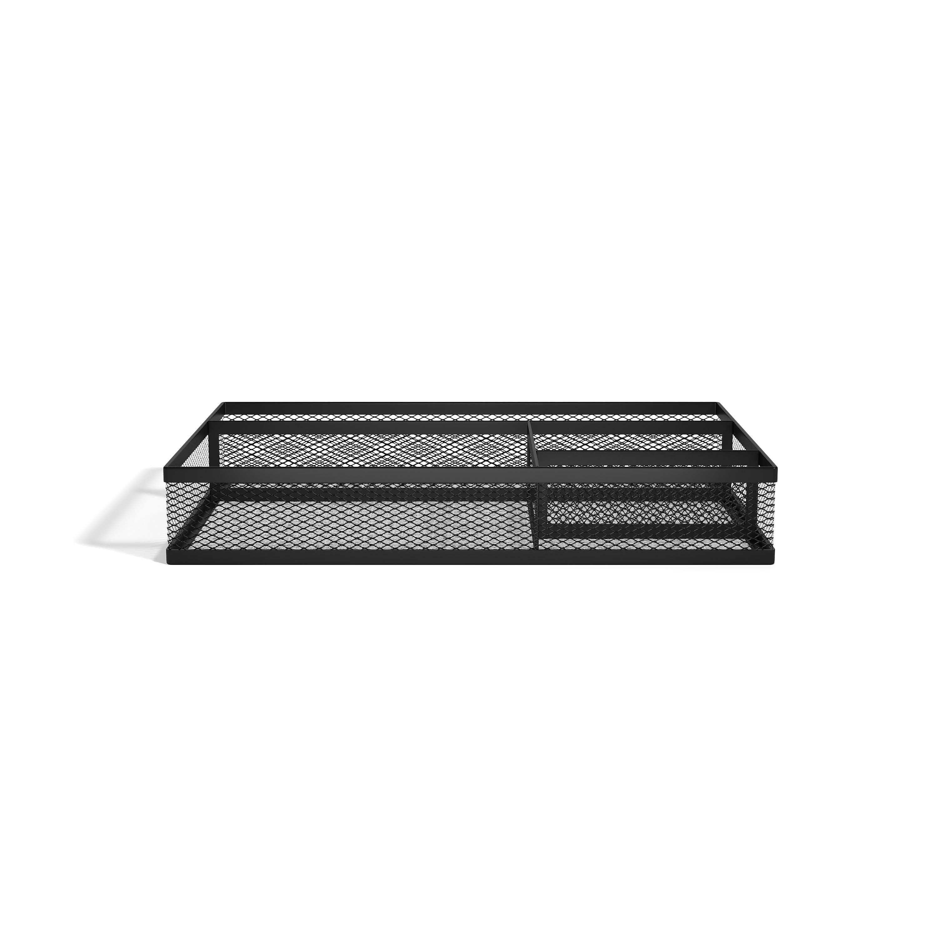 TRU RED™ 4 Compartment Mesh Drawer Organizer, Matte Black