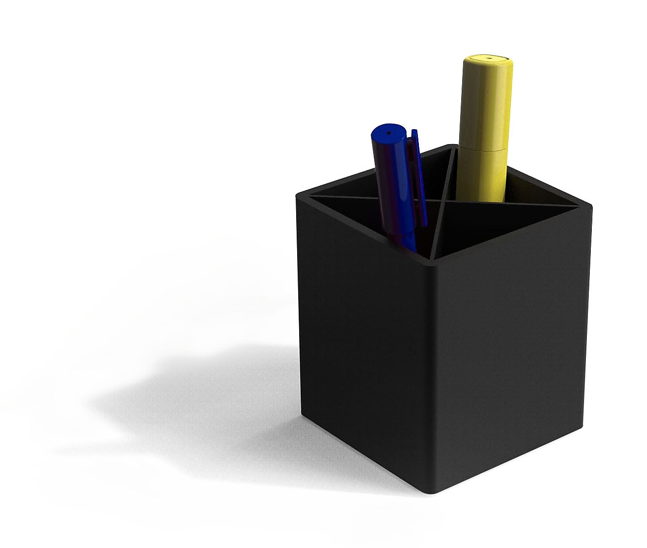 TRU RED™ 4-Compartment Plastic Pen Holder, Black
