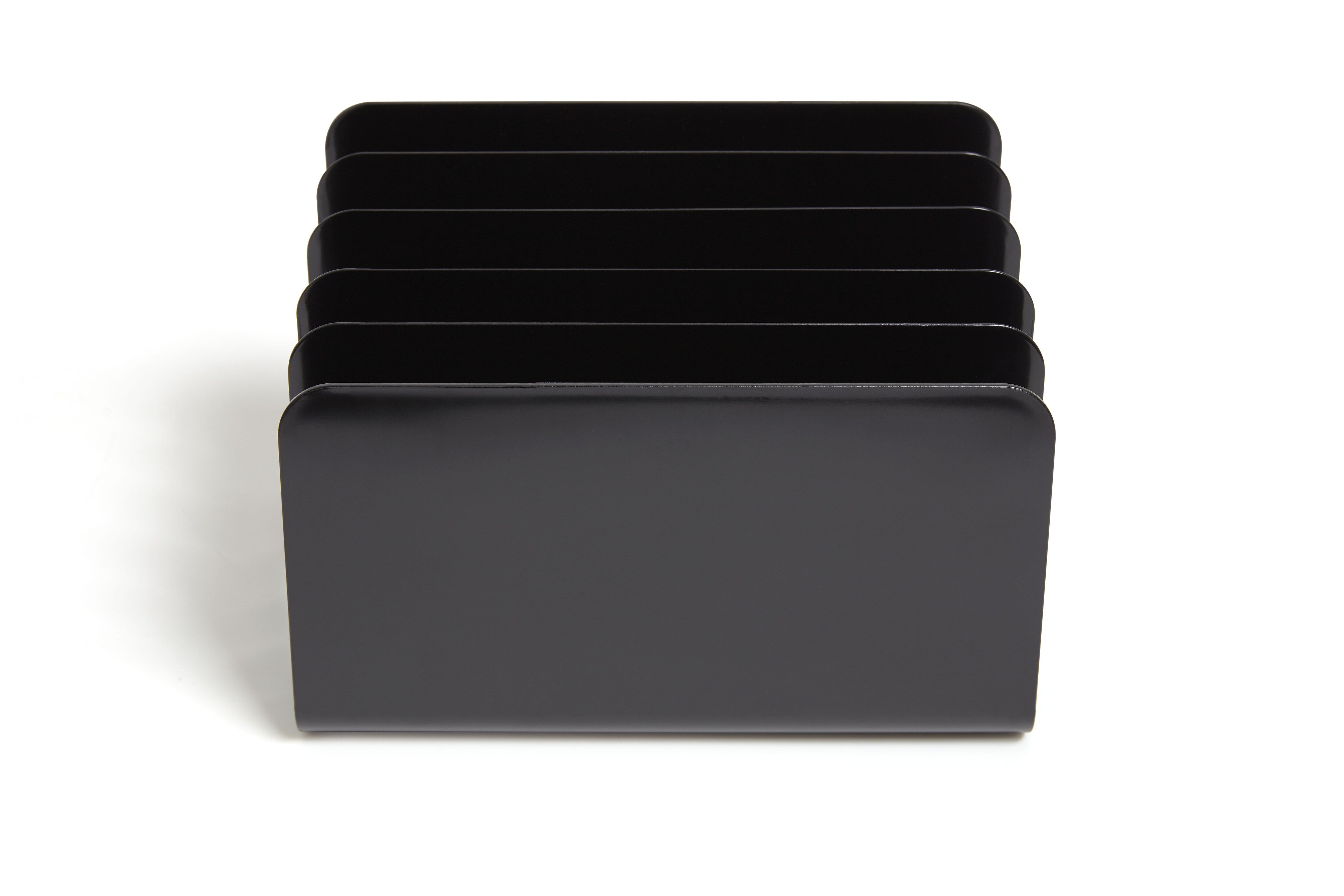 TRU RED™ 5-Compartment Plastic Incline Sorter, Black