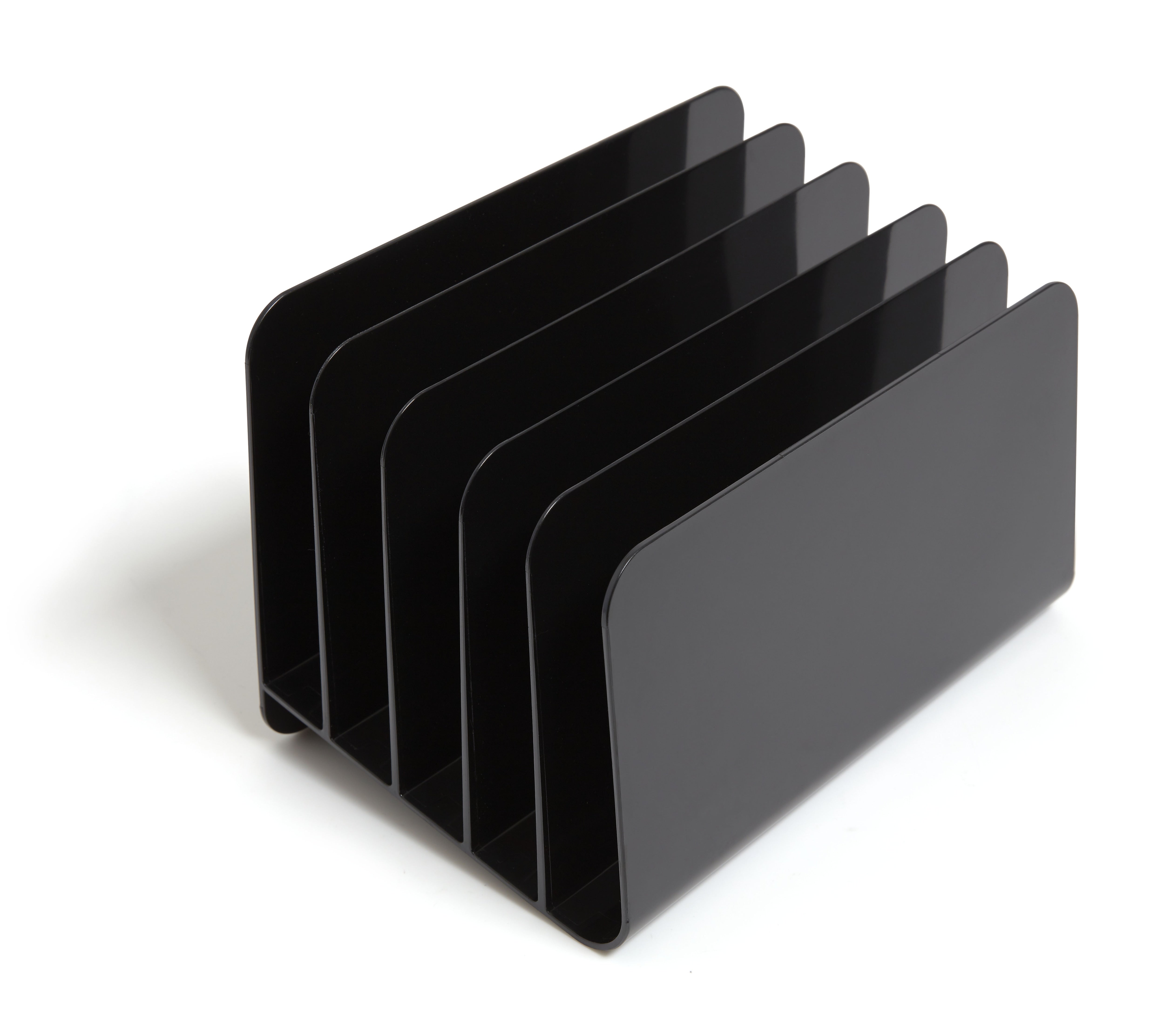 TRU RED™ 5-Compartment Plastic Incline Sorter, Black