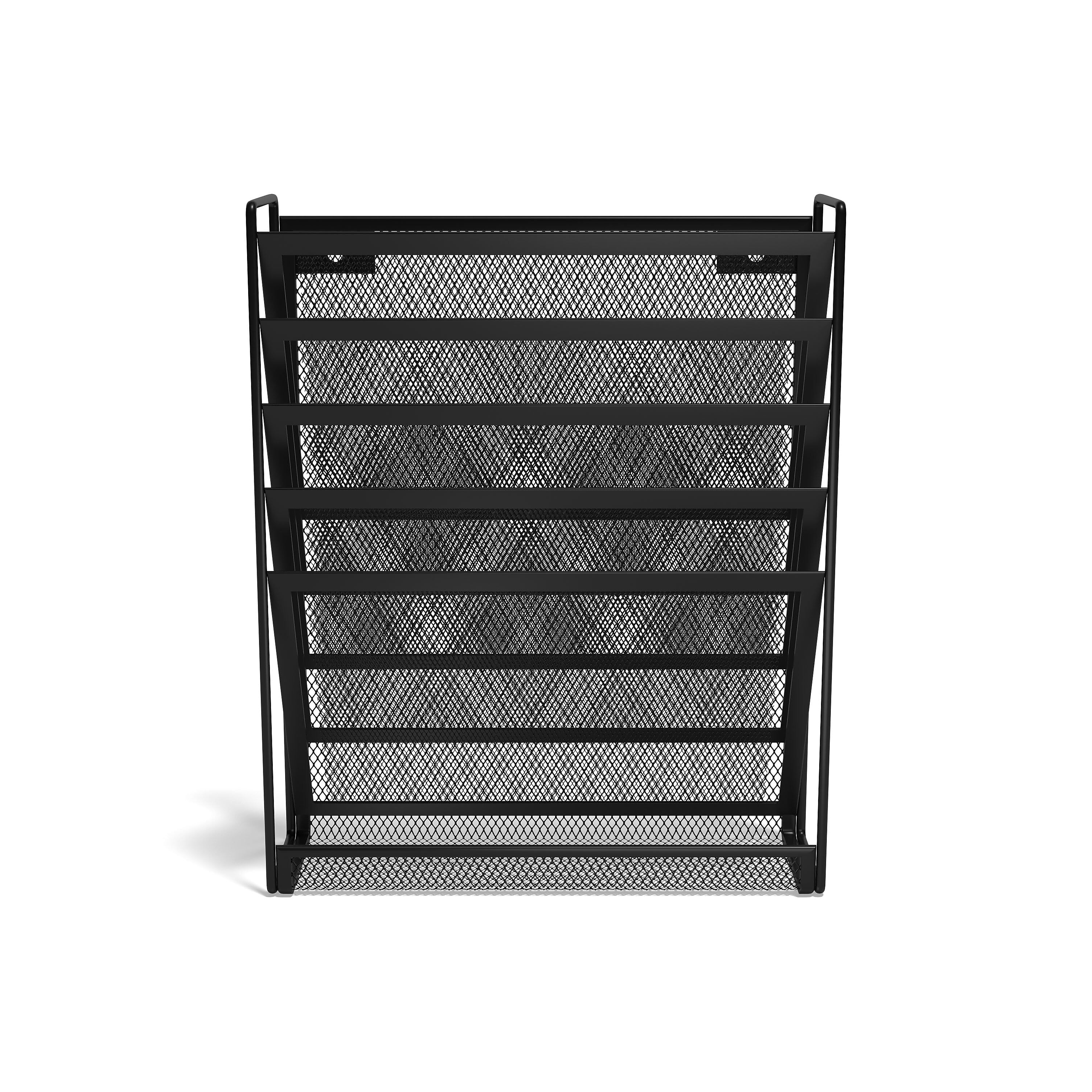 TRU RED™ 5-Pocket Metal Mesh Mountable Wall File, Black