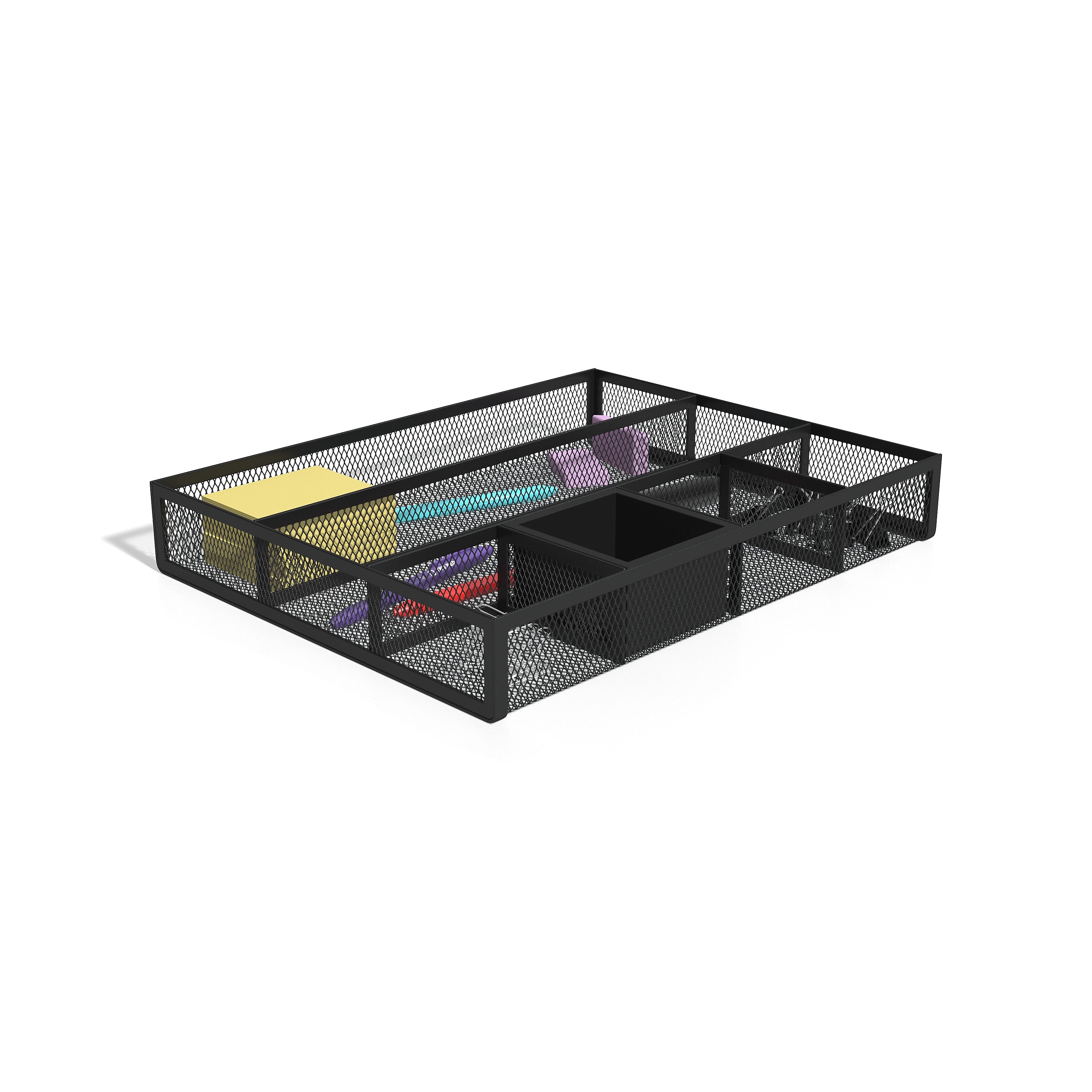 TRU RED™ 6 Compartment Mesh Drawer Organizer, Matte Black