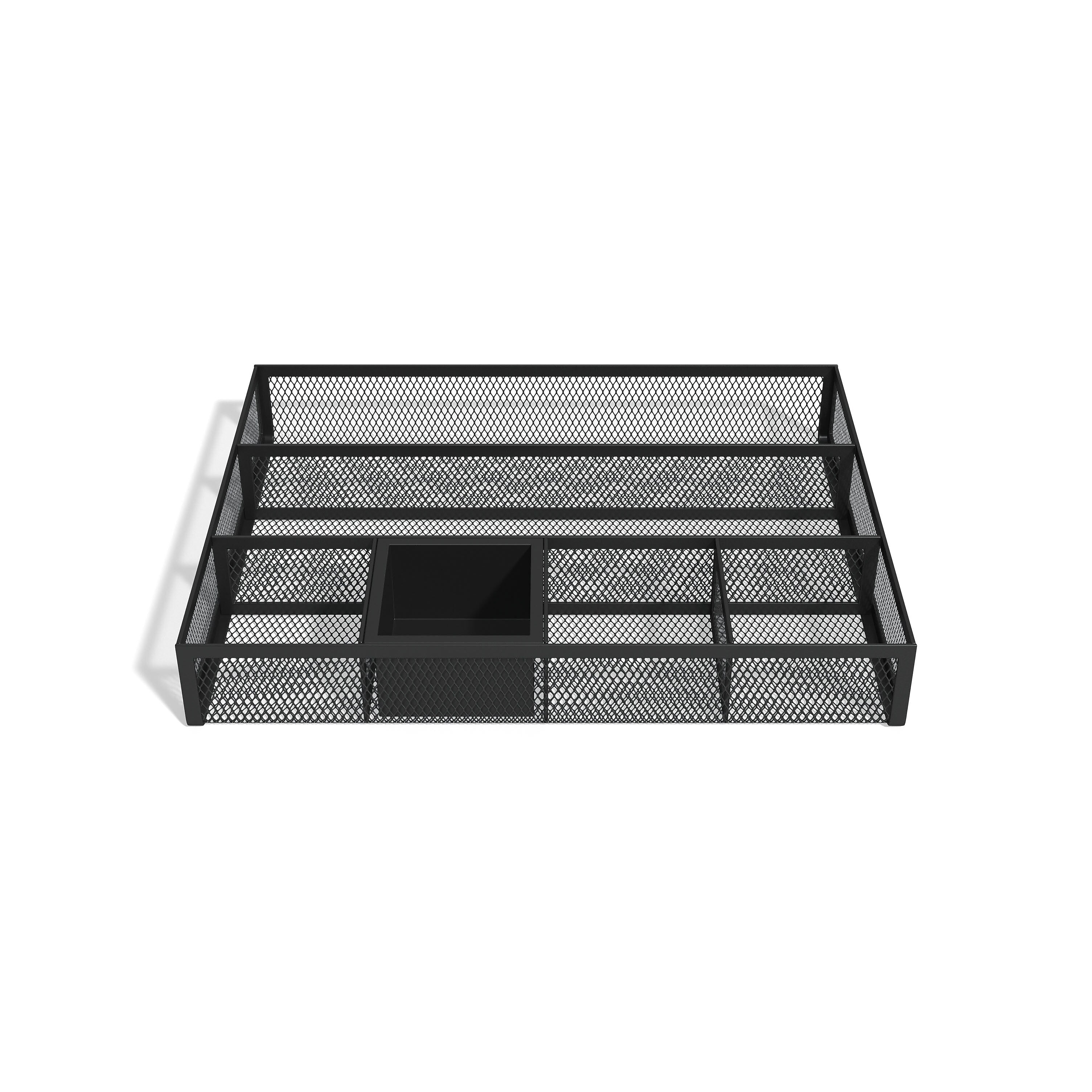 TRU RED™ 6 Compartment Mesh Drawer Organizer, Matte Black