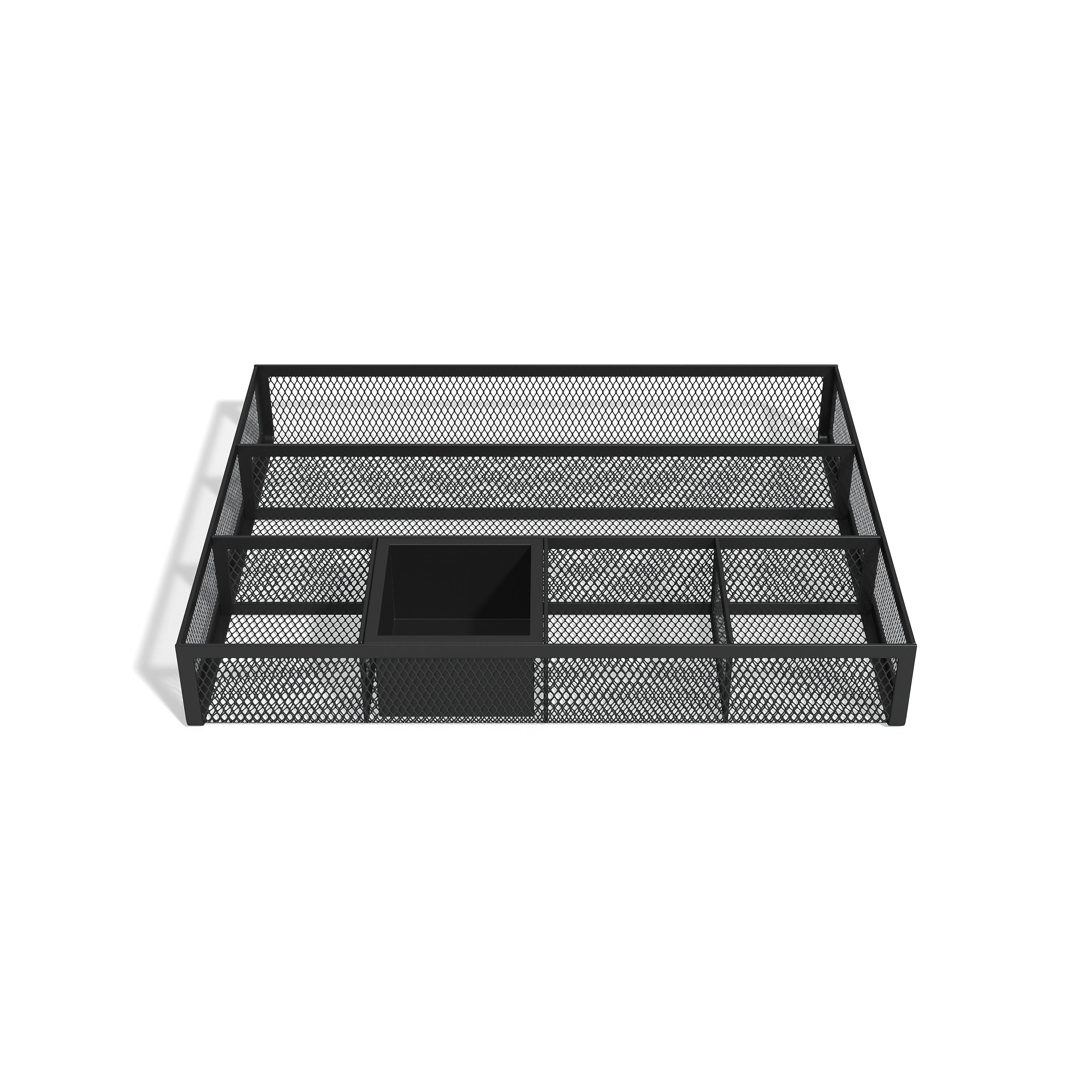 TRU RED™ 6 Compartment Mesh Drawer Organizer, Matte Black