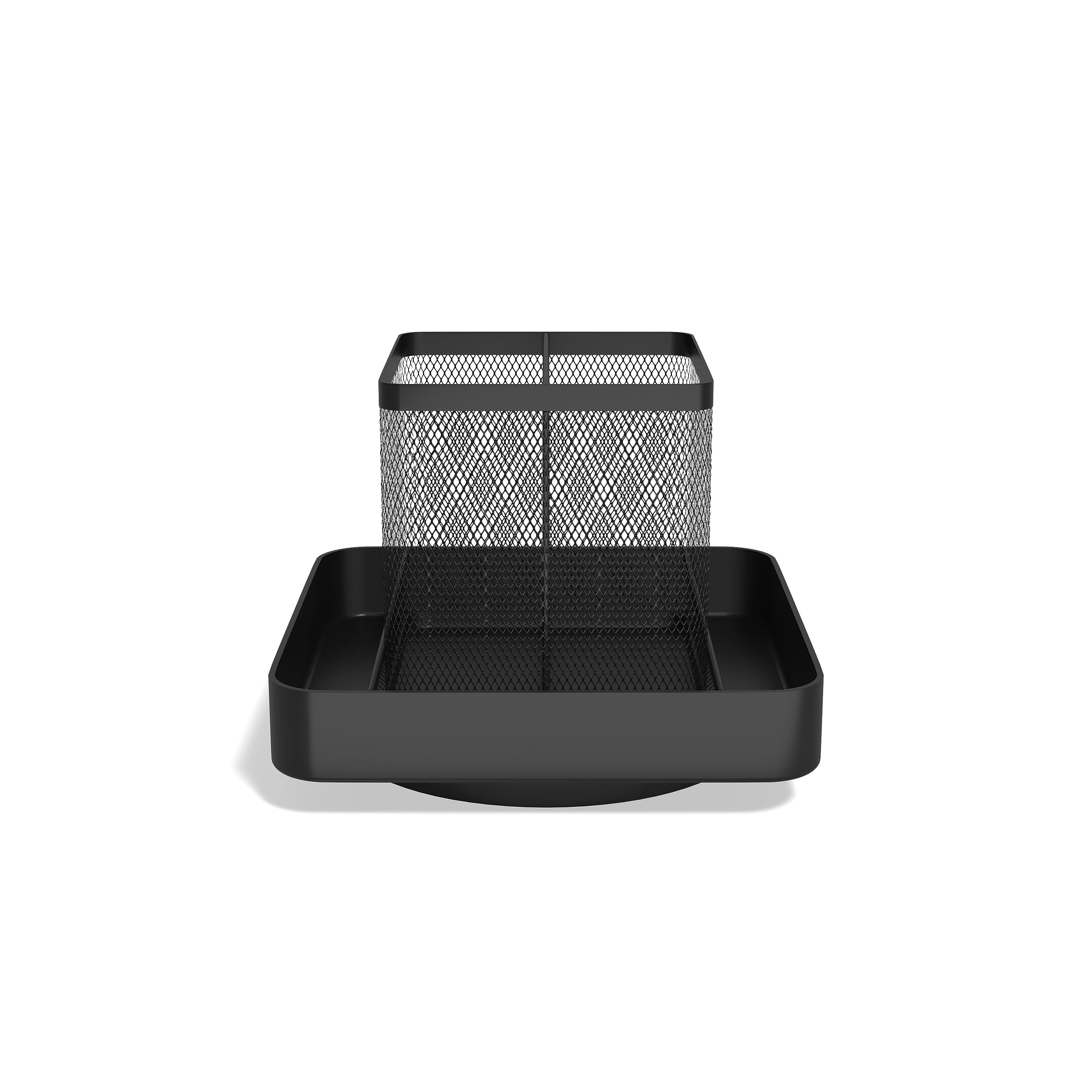 TRU RED™ 6-Compartment Wire Mesh Desk Organizer, Matte Black