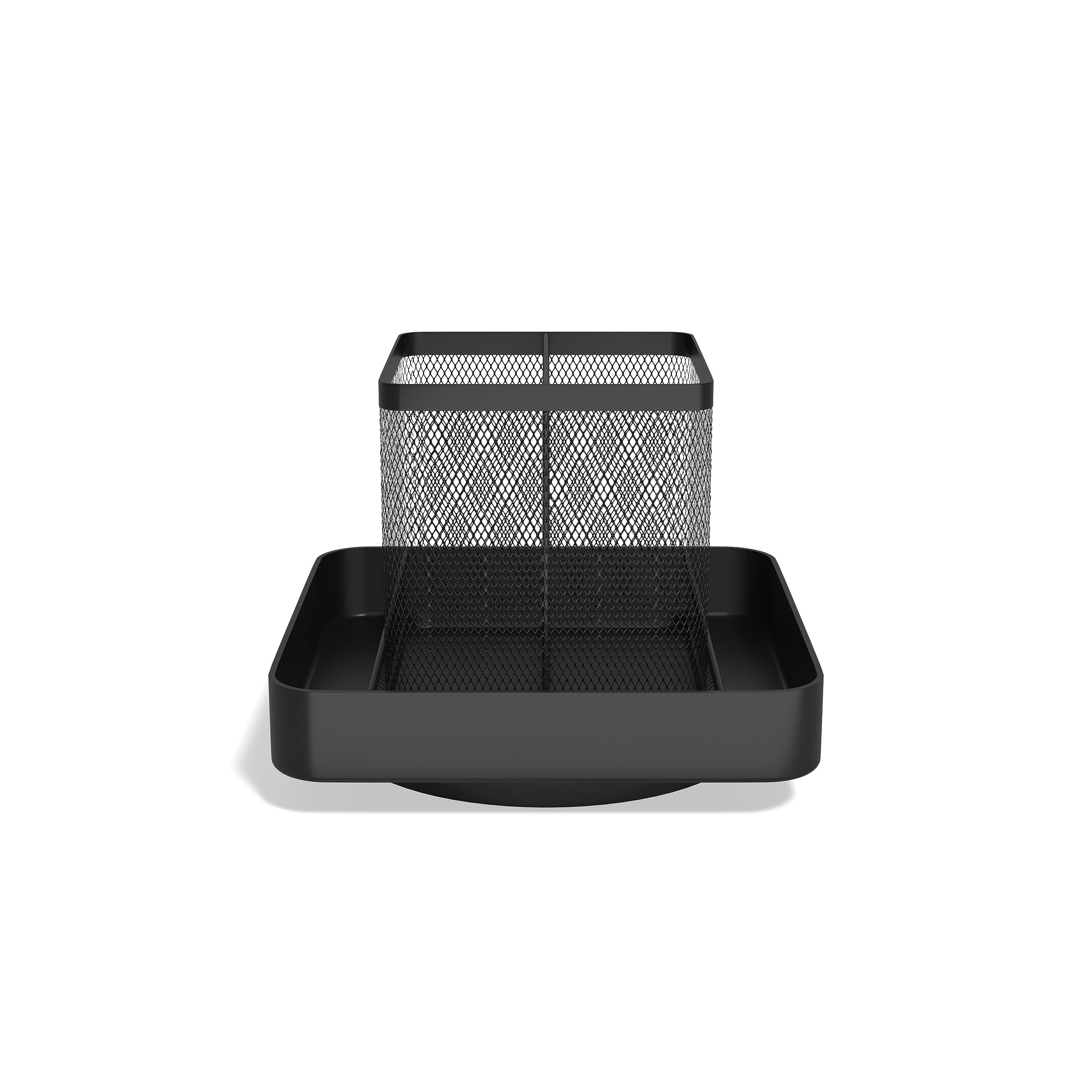 TRU RED™ 6-Compartment Wire Mesh Desk Organizer, Matte Black