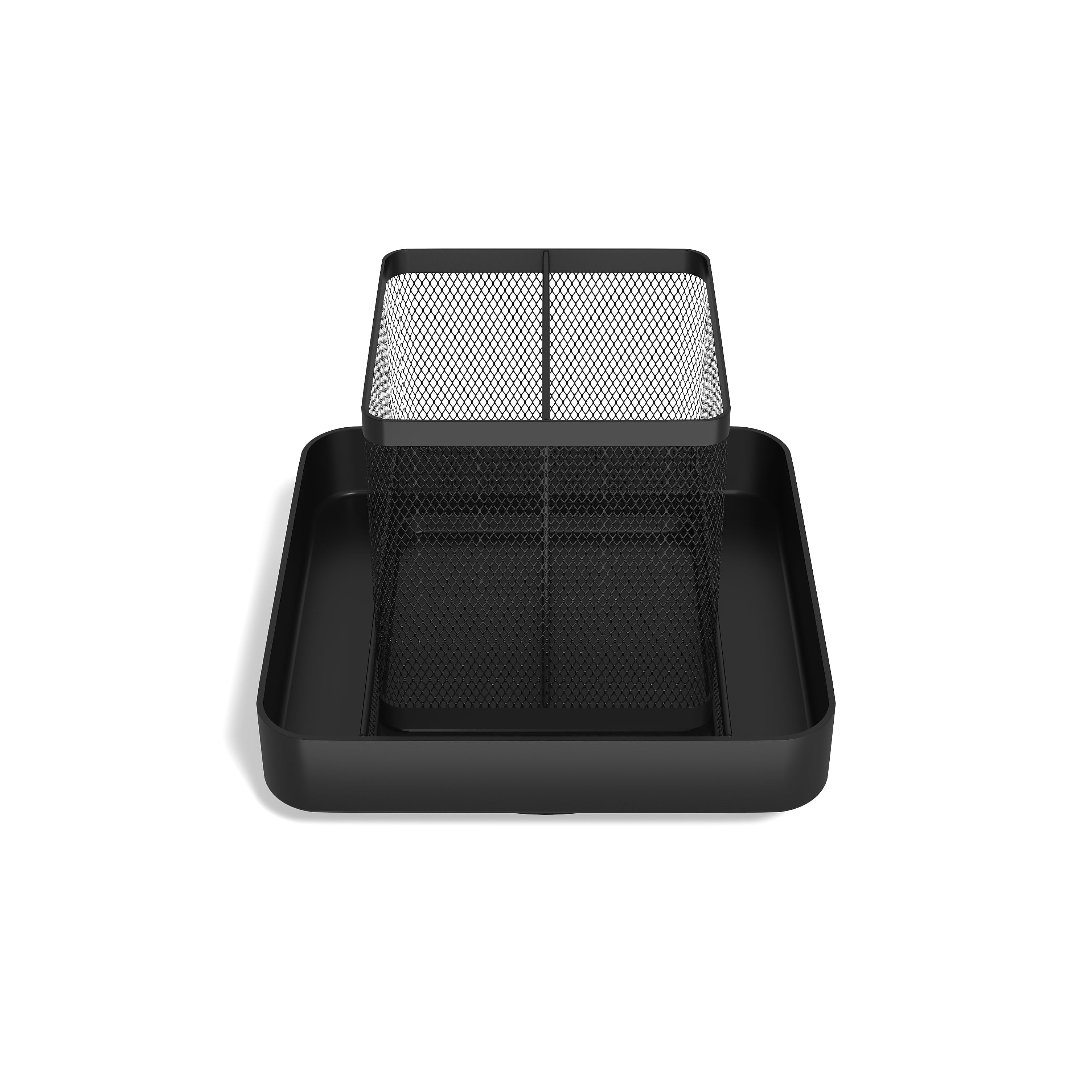 TRU RED™ 6-Compartment Wire Mesh Desk Organizer, Matte Black