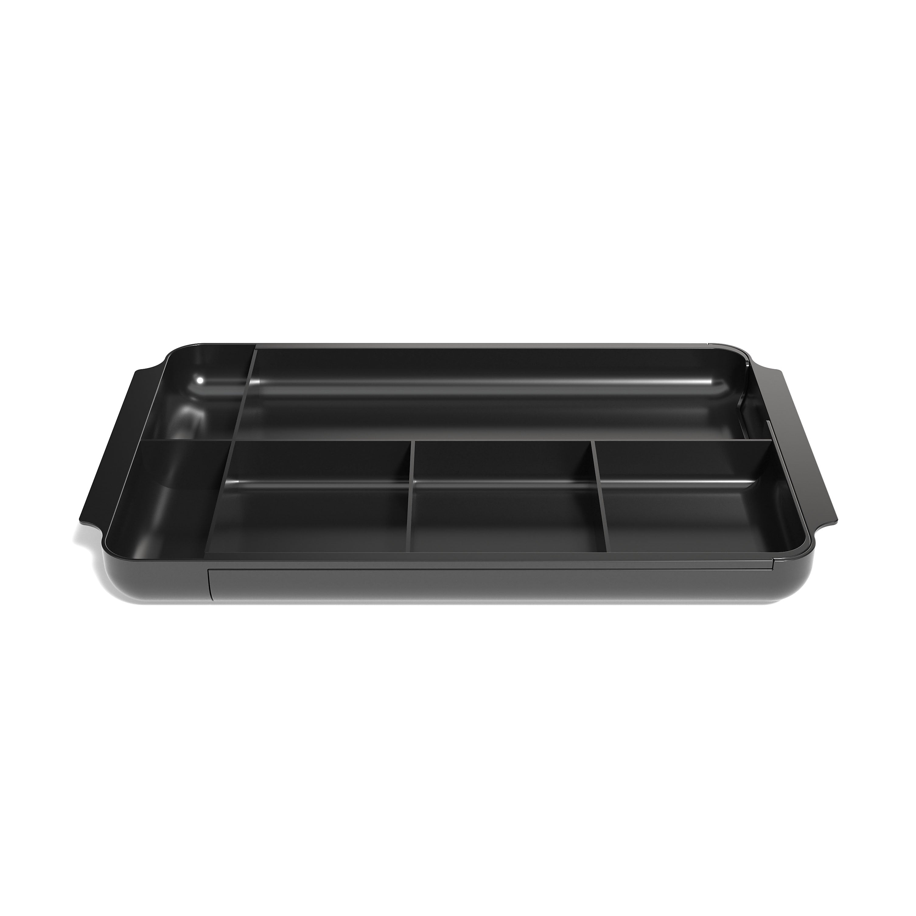TRU RED™ 7-Compartment Expandable Plastic Drawer Organizer, Black