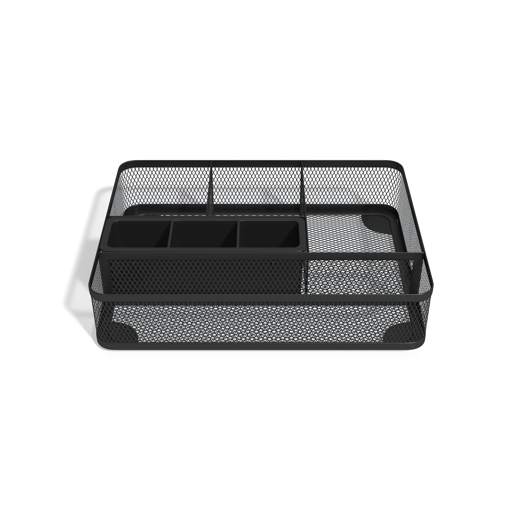 TRU RED™ 7 Compartment Mesh Drawer Organizer, Matte Black