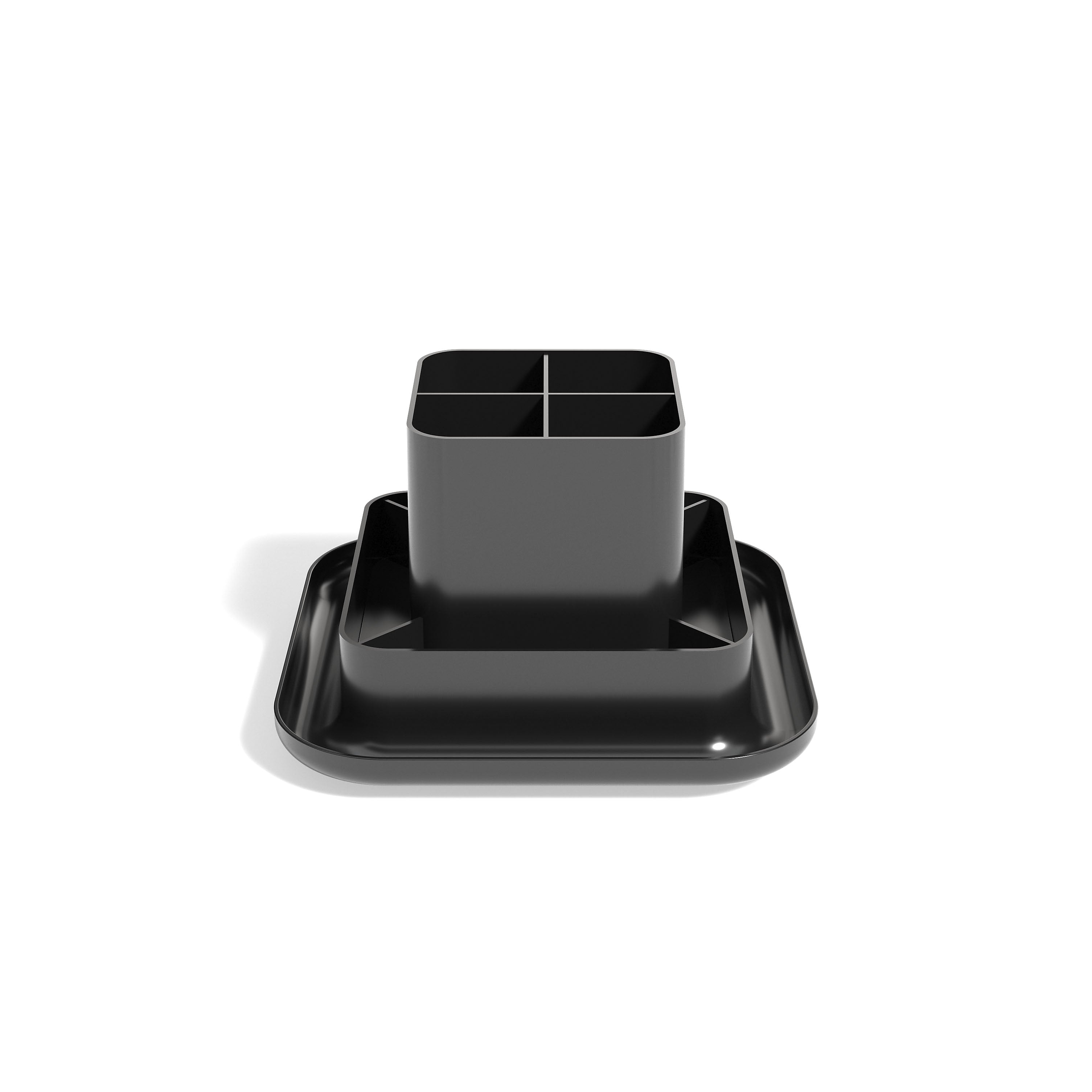 TRU RED™ 9-Compartment Plastic Rotating Organizer, Black