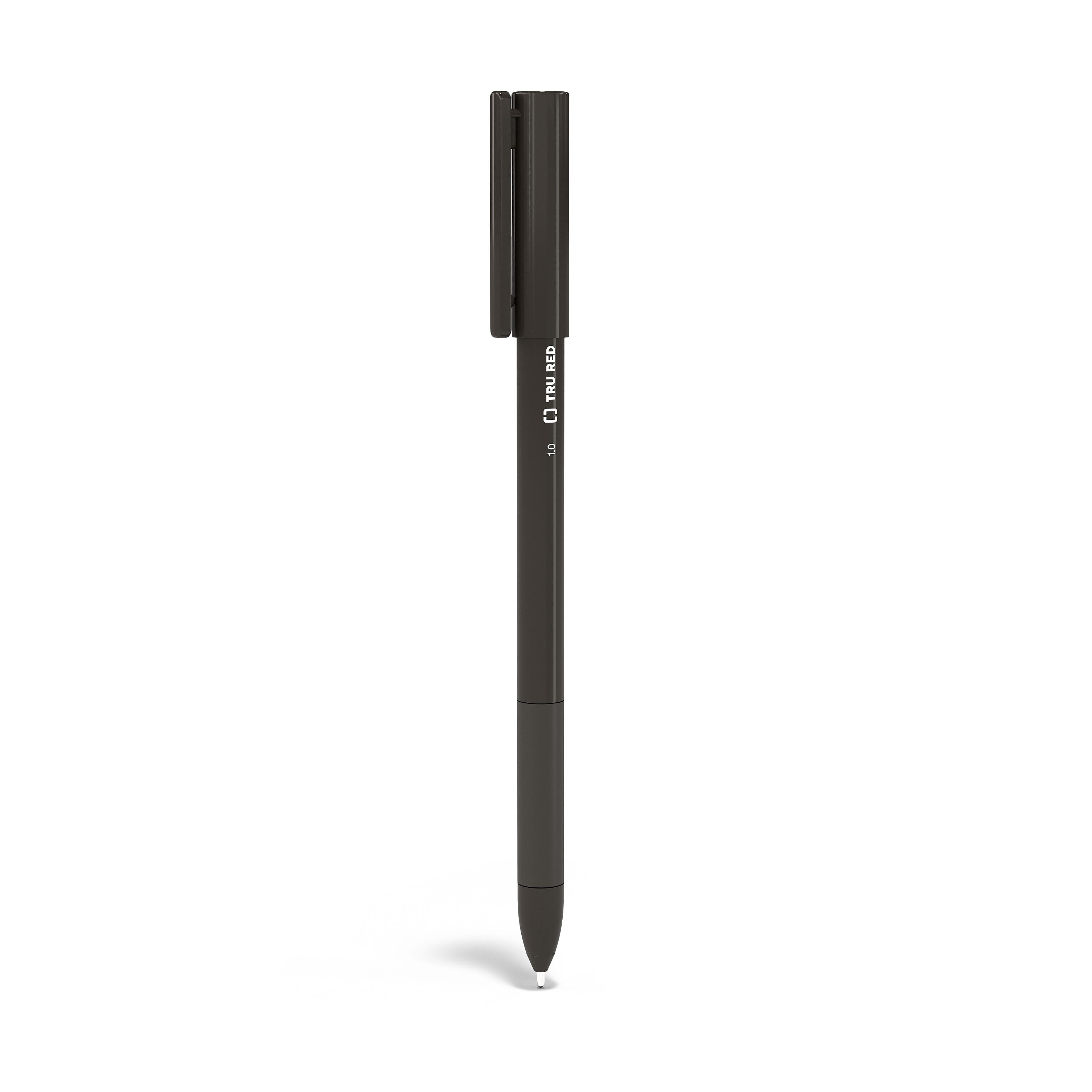 TRU RED Ballpoint Gripped Pen, Medium Point, 1.0mm, Black, 60/Pack