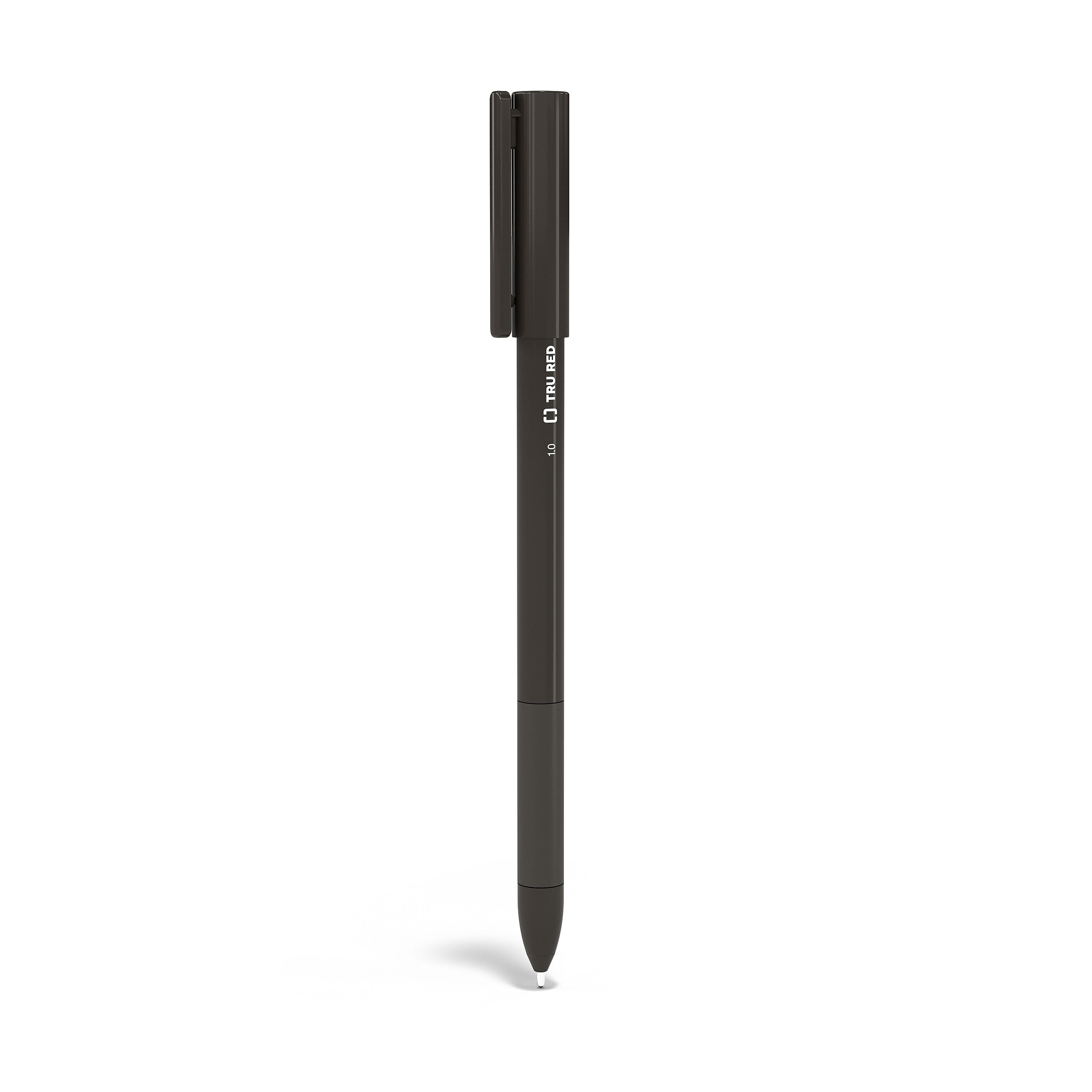TRU RED™ Ballpoint Gripped Pen, Medium Point, 1.0mm, Black, Dozen