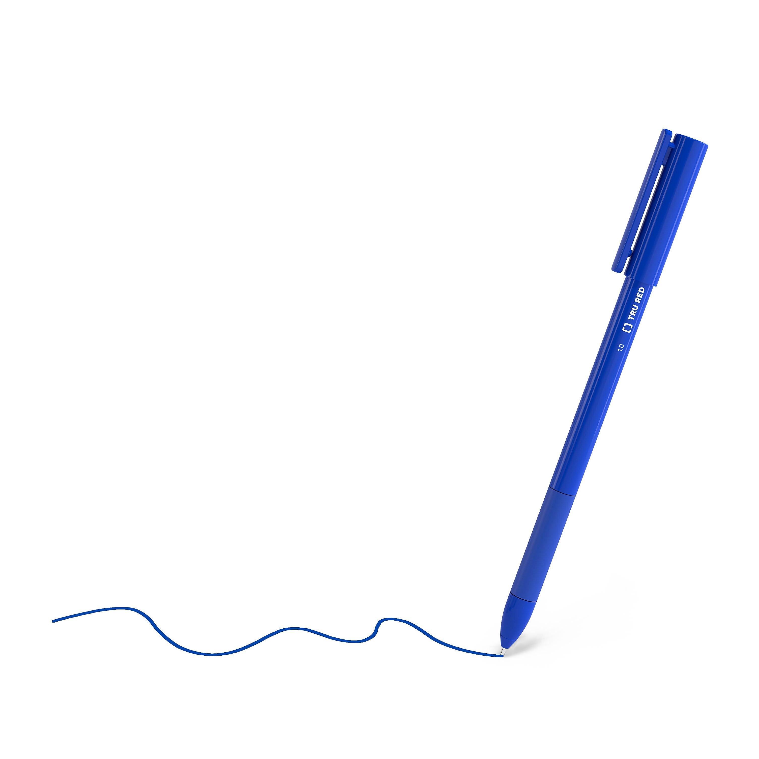 TRU RED™ Ballpoint Gripped Pen, Medium Point, 1.0mm, Blue, 60/Pack