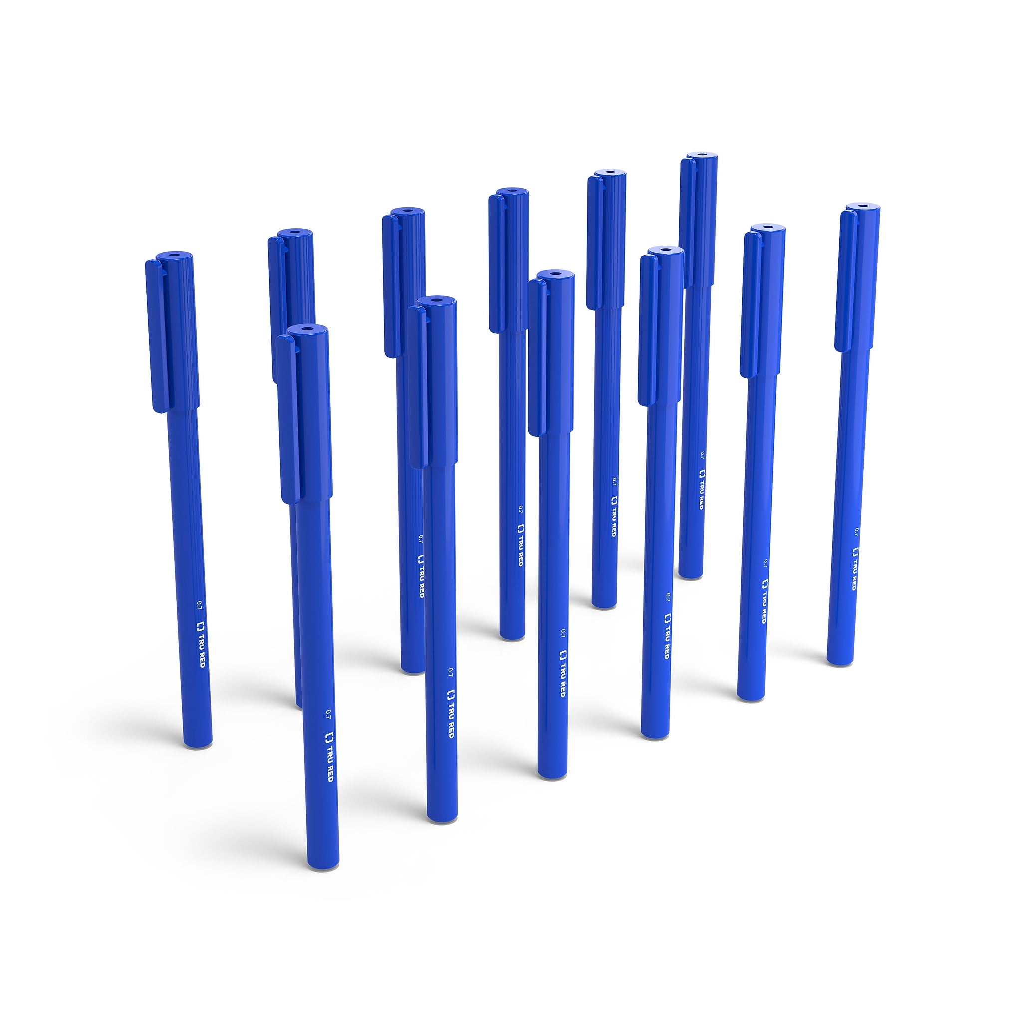 TRU RED™ Ballpoint Gripped Pen, Medium Point, 1.0mm, Blue, Dozen