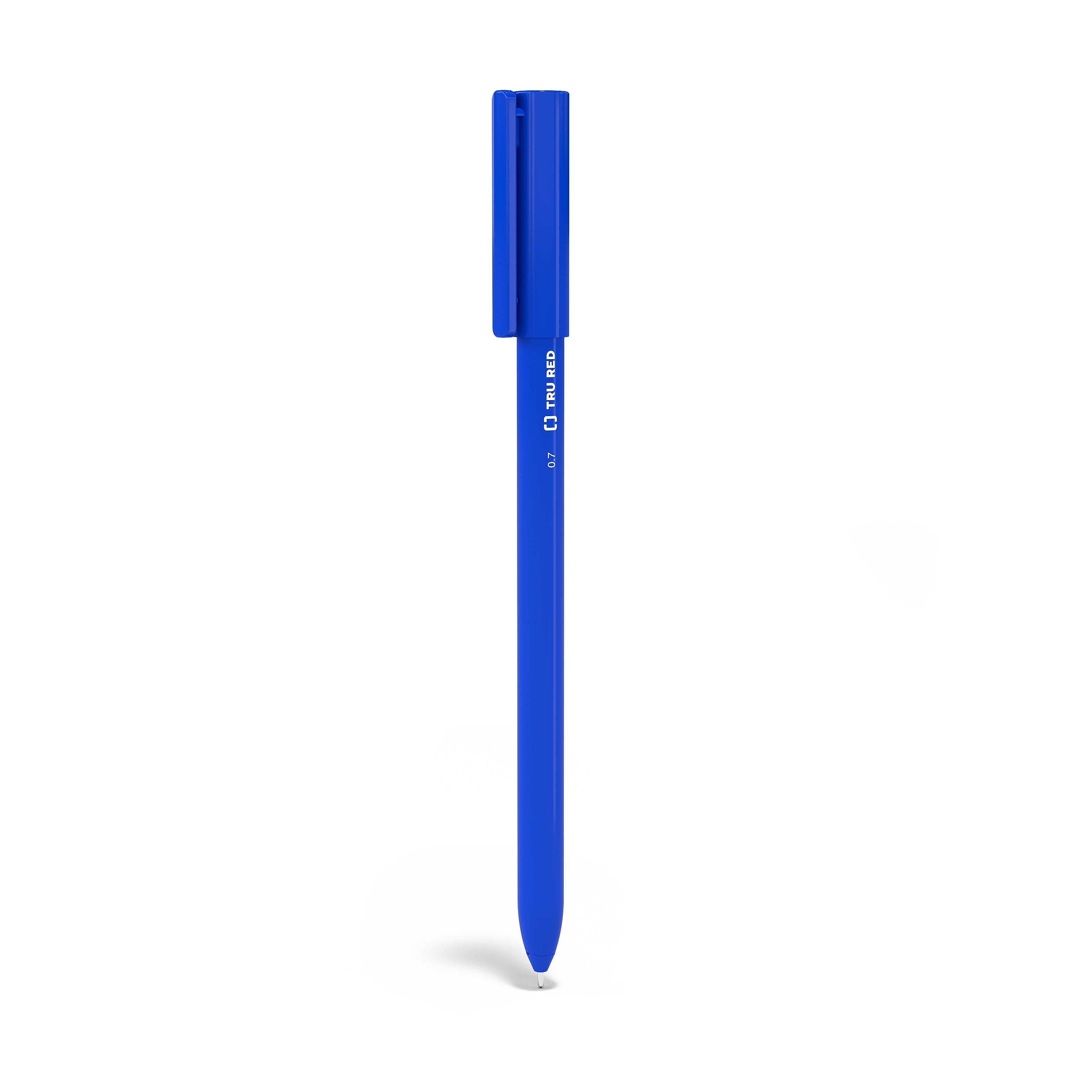 TRU RED™ Ballpoint Gripped Pen, Medium Point, 1.0mm, Blue, Dozen